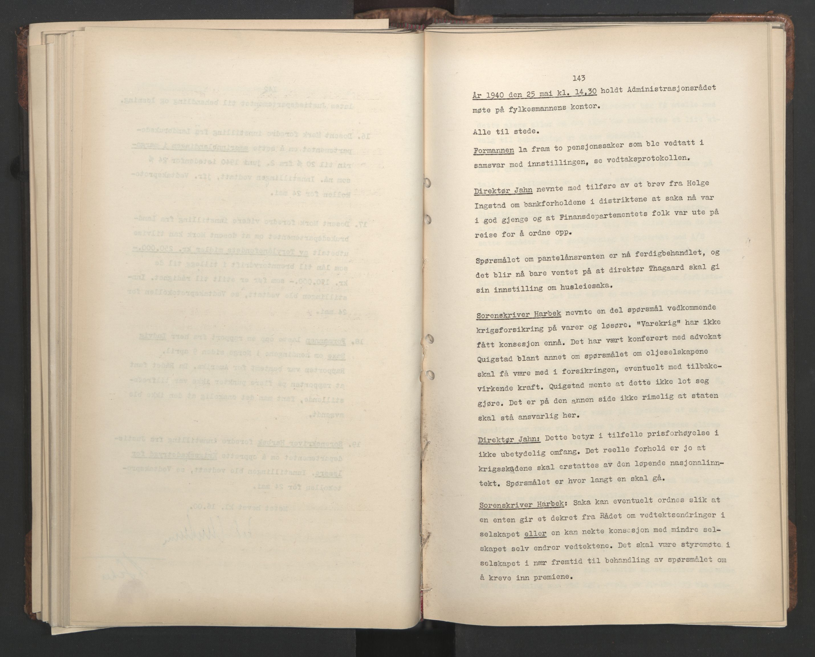 Administrasjonsrådet, AV/RA-S-1004/A/L0001: Møteprotokoll med tillegg 15/4-25/9, 1940, p. 143