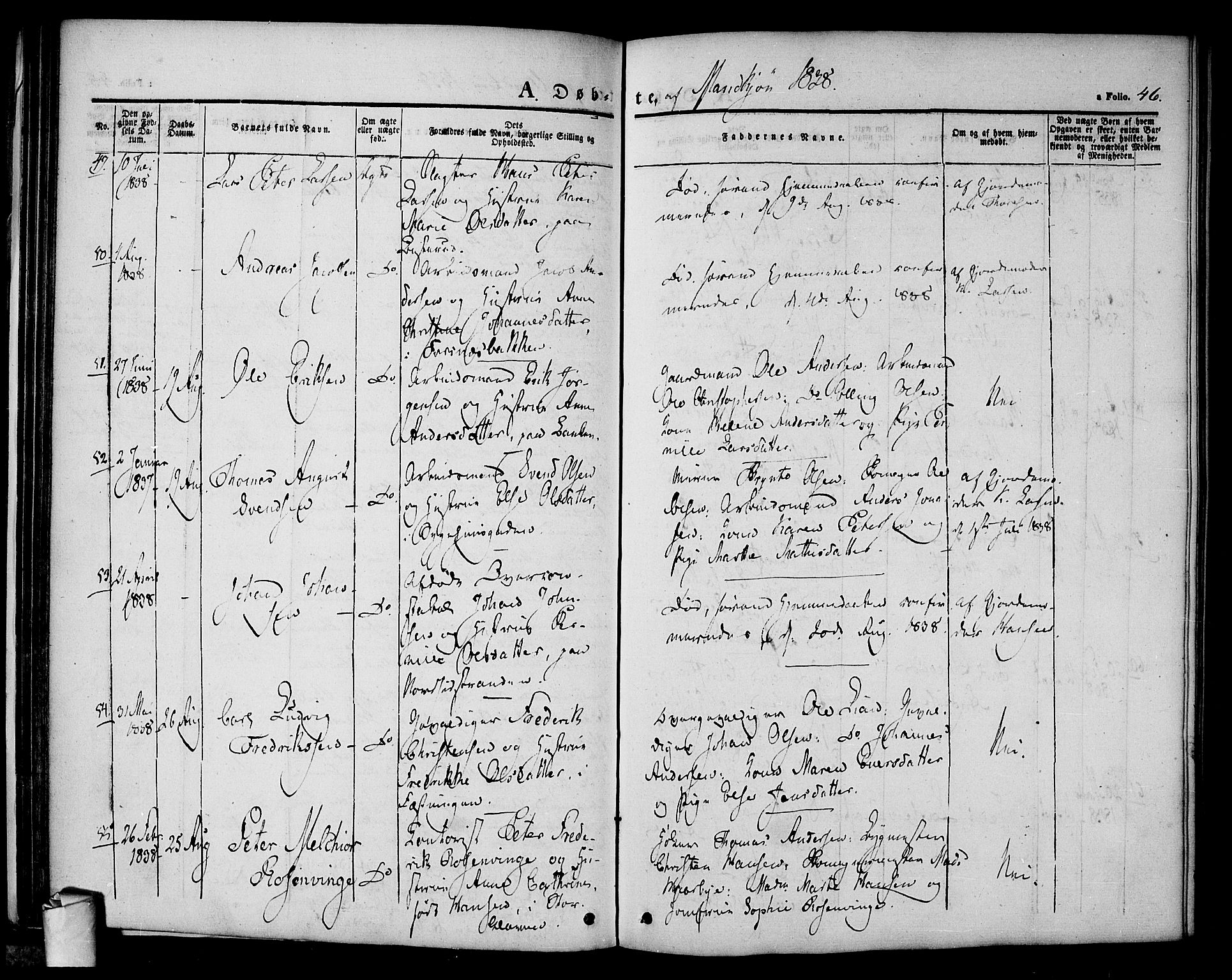 Halden prestekontor Kirkebøker, AV/SAO-A-10909/F/Fa/L0005: Parish register (official) no. I 5, 1834-1845, p. 46