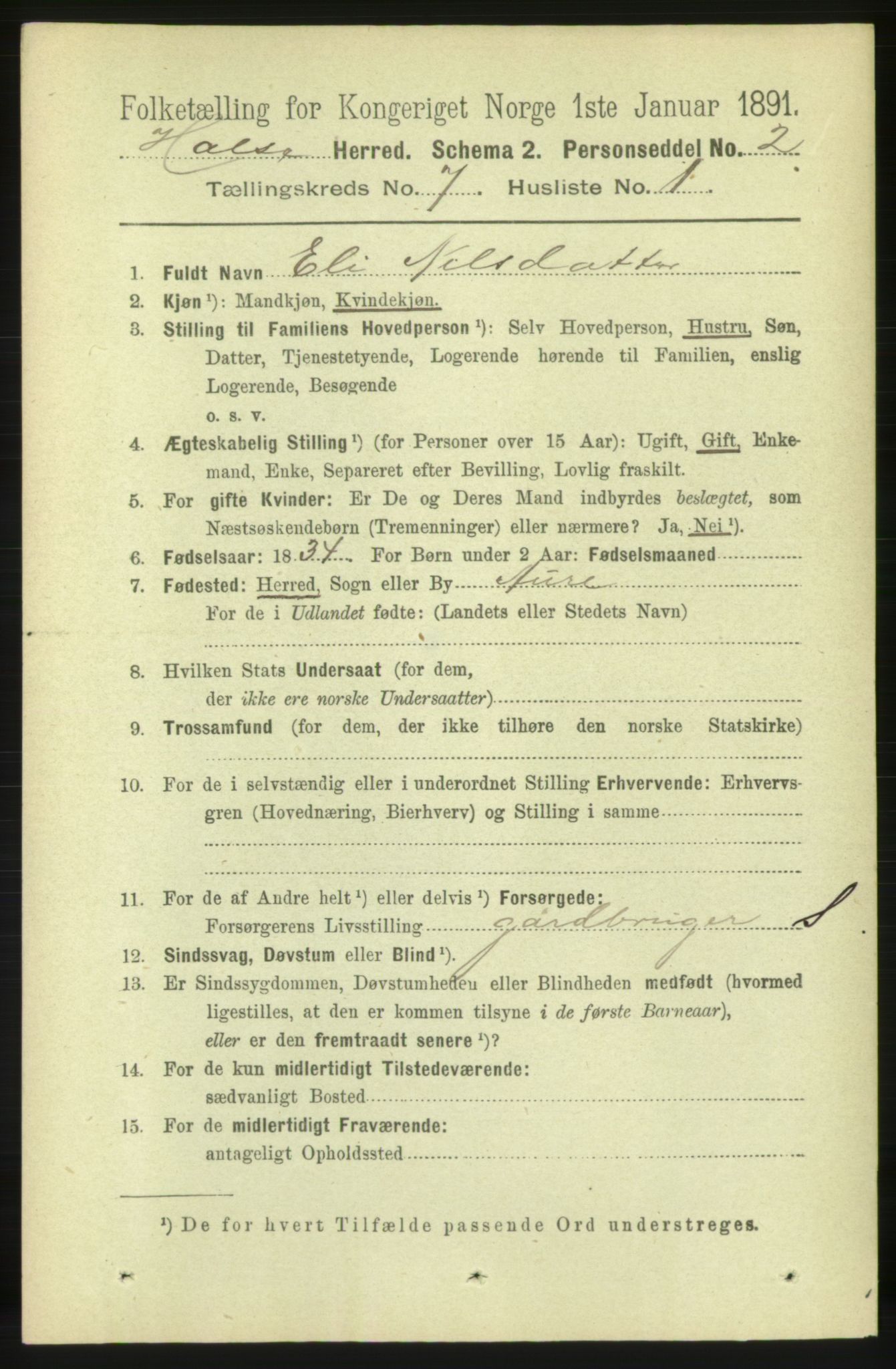 RA, 1891 census for 1571 Halsa, 1891, p. 1768