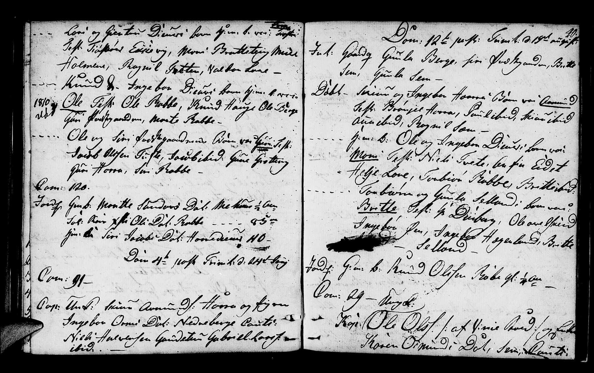 Røldal sokneprestembete, SAB/A-100247: Parish register (official) no. A 1, 1780-1816, p. 40