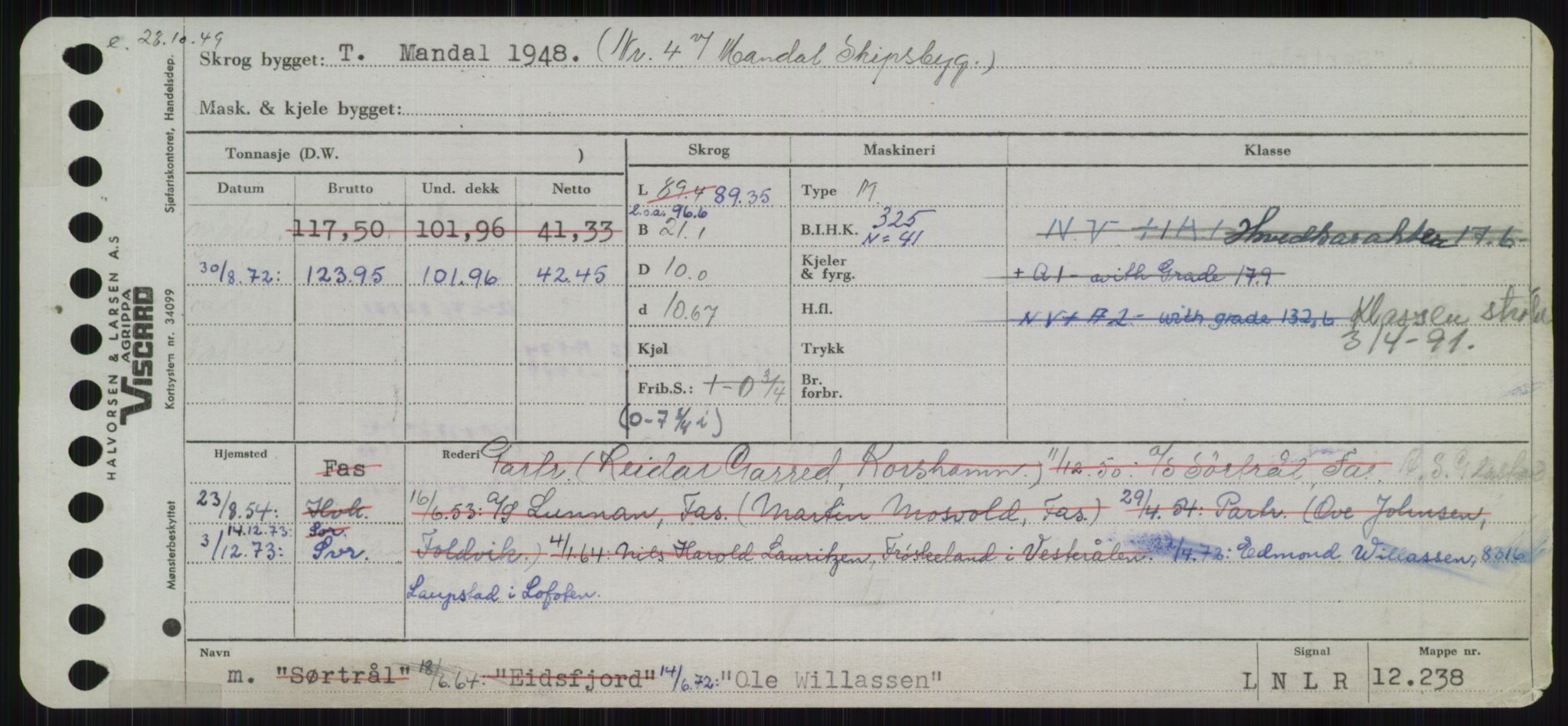 Sjøfartsdirektoratet med forløpere, Skipsmålingen, AV/RA-S-1627/H/Ha/L0004/0002: Fartøy, Mas-R / Fartøy, Odin-R, p. 69