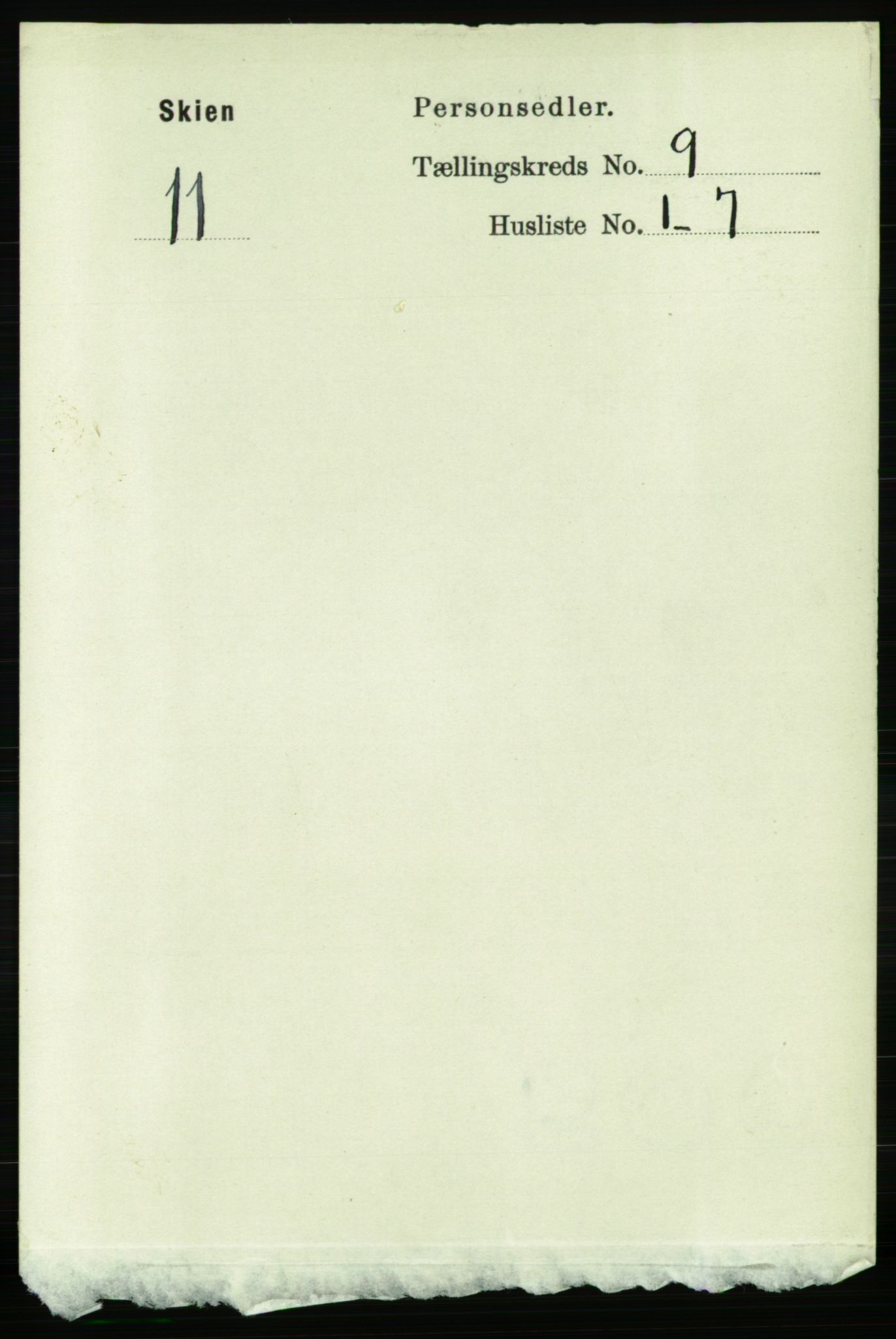 RA, 1891 census for 0806 Skien, 1891, p. 3516