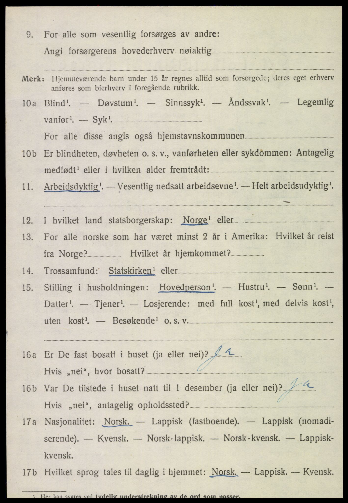 SAT, 1920 census for Vikna, 1920, p. 6666