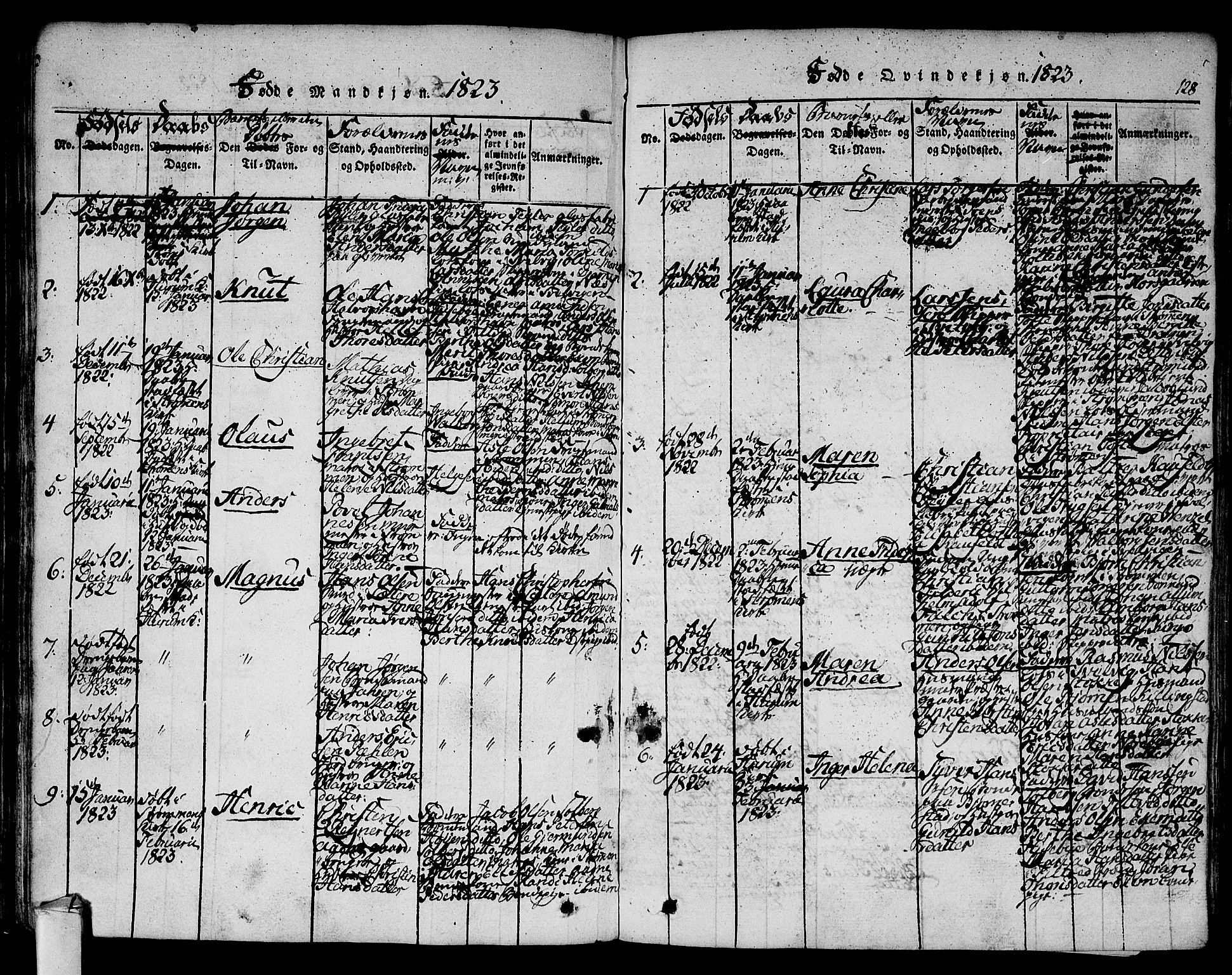 Hurum kirkebøker, AV/SAKO-A-229/F/Fa/L0009: Parish register (official) no. 9, 1816-1826, p. 128