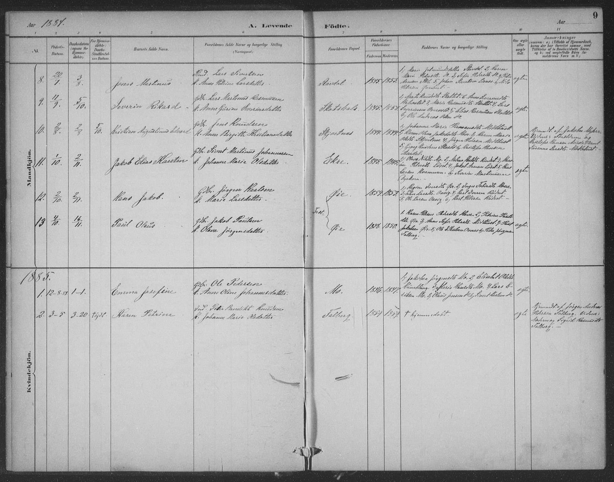 Ministerialprotokoller, klokkerbøker og fødselsregistre - Møre og Romsdal, SAT/A-1454/521/L0299: Parish register (official) no. 521A01, 1882-1907, p. 9