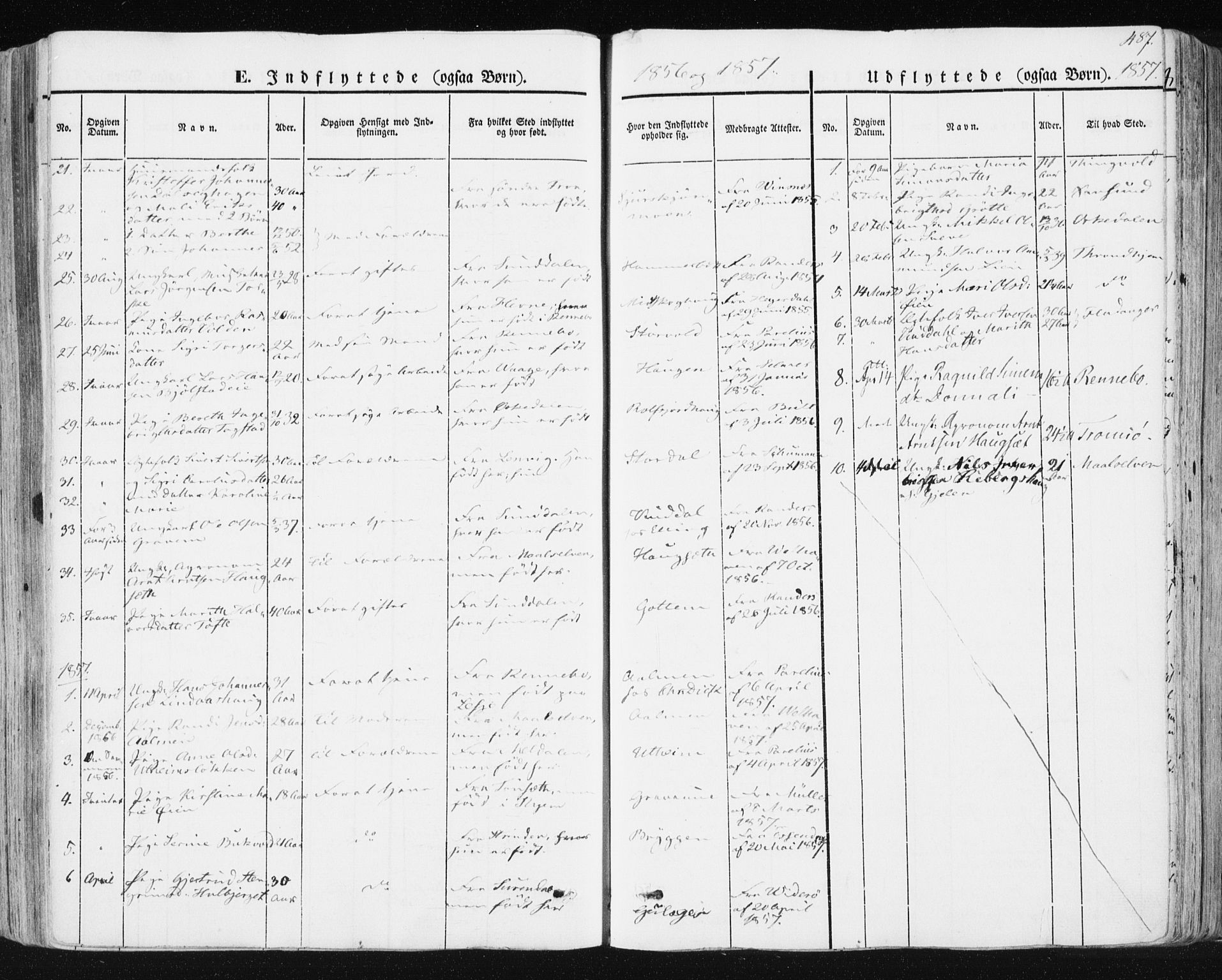 Ministerialprotokoller, klokkerbøker og fødselsregistre - Sør-Trøndelag, SAT/A-1456/678/L0899: Parish register (official) no. 678A08, 1848-1872, p. 487