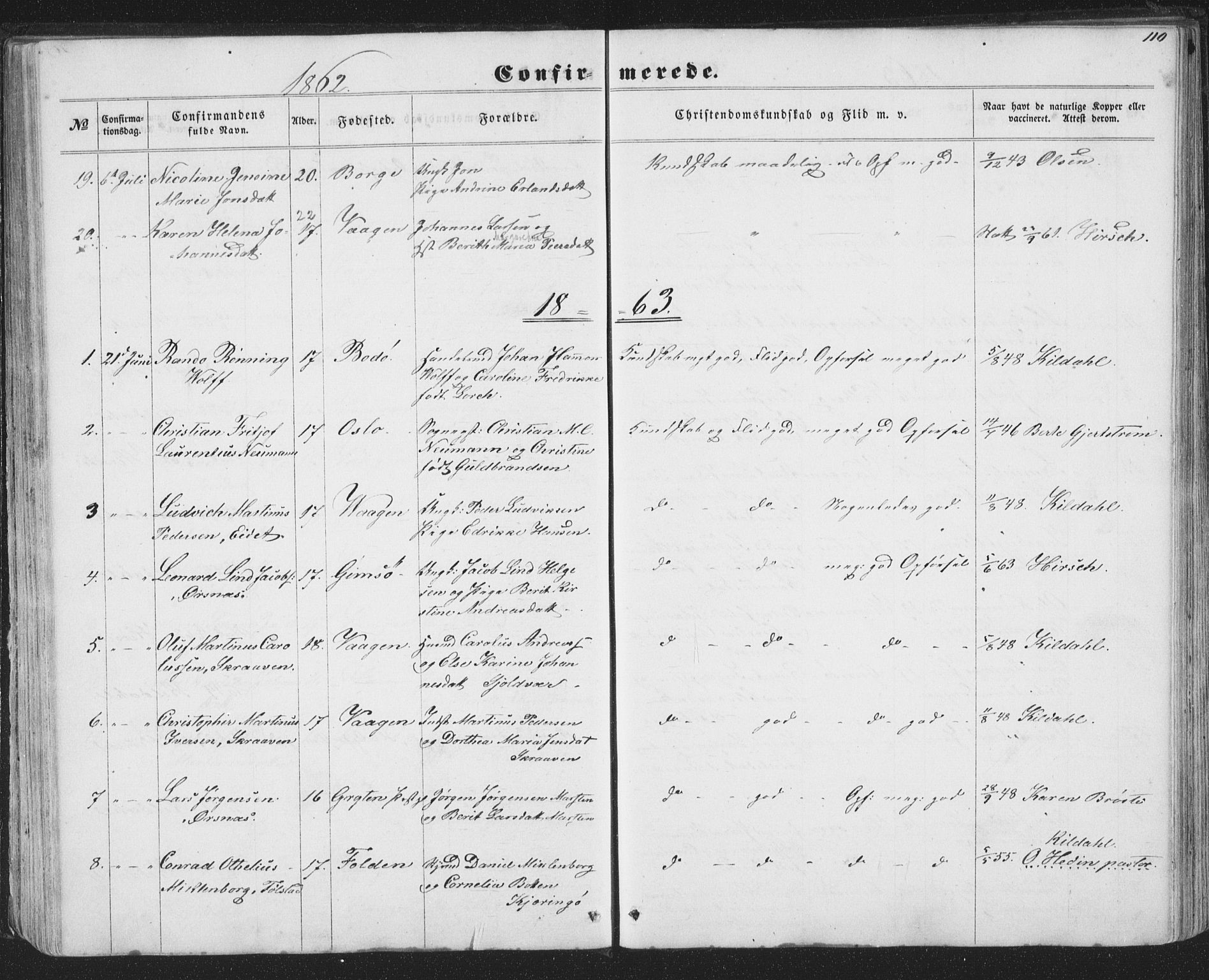 Ministerialprotokoller, klokkerbøker og fødselsregistre - Nordland, AV/SAT-A-1459/874/L1073: Parish register (copy) no. 874C02, 1860-1870, p. 110