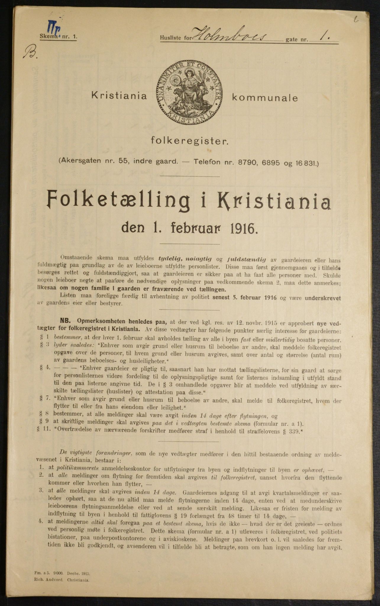 OBA, Municipal Census 1916 for Kristiania, 1916, p. 41421