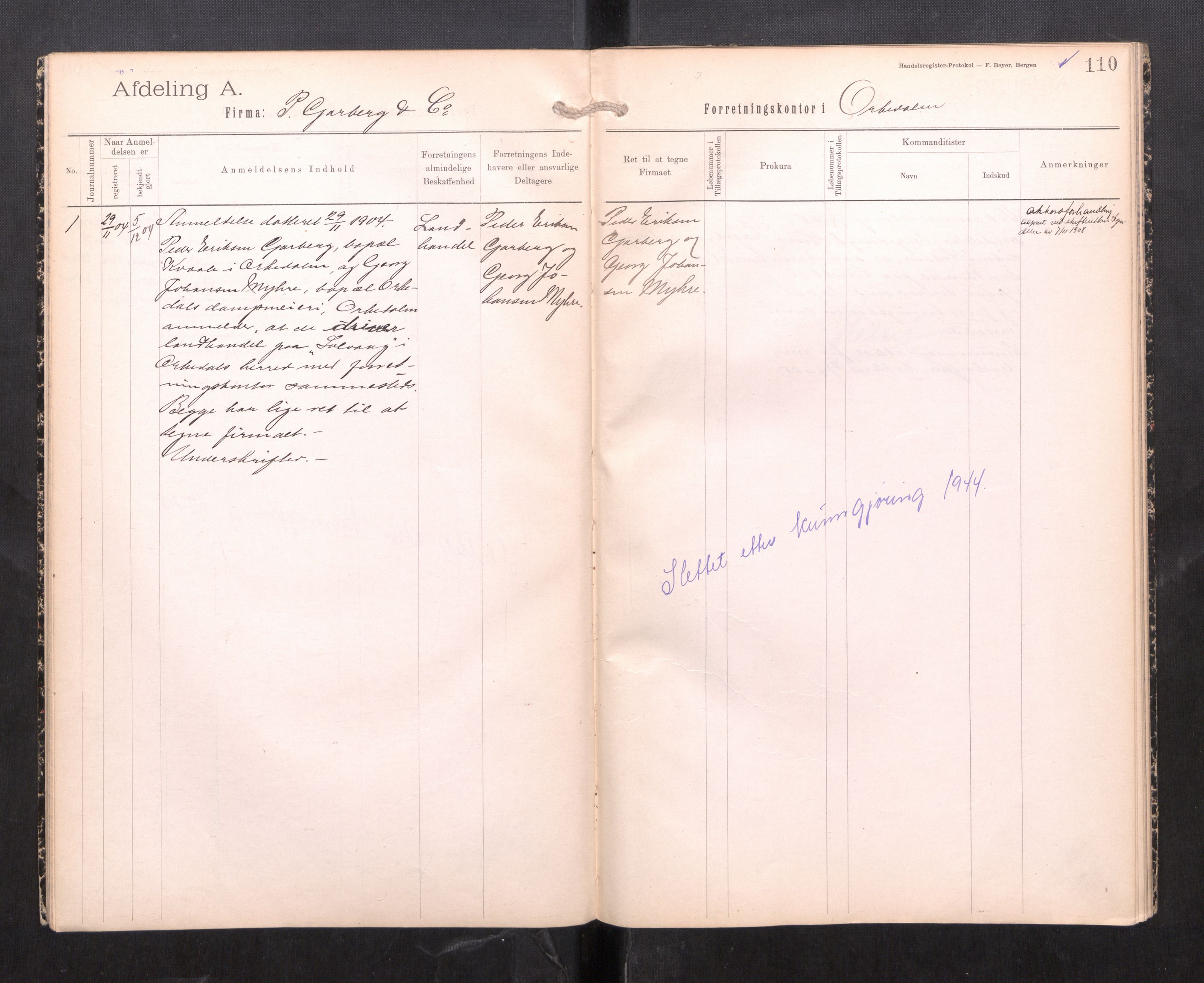 Orkdal sorenskriveri, AV/SAT-A-4169/2/J/Ja/Jaa/L0003: Firmaregister A, 1901-1913, p. 11