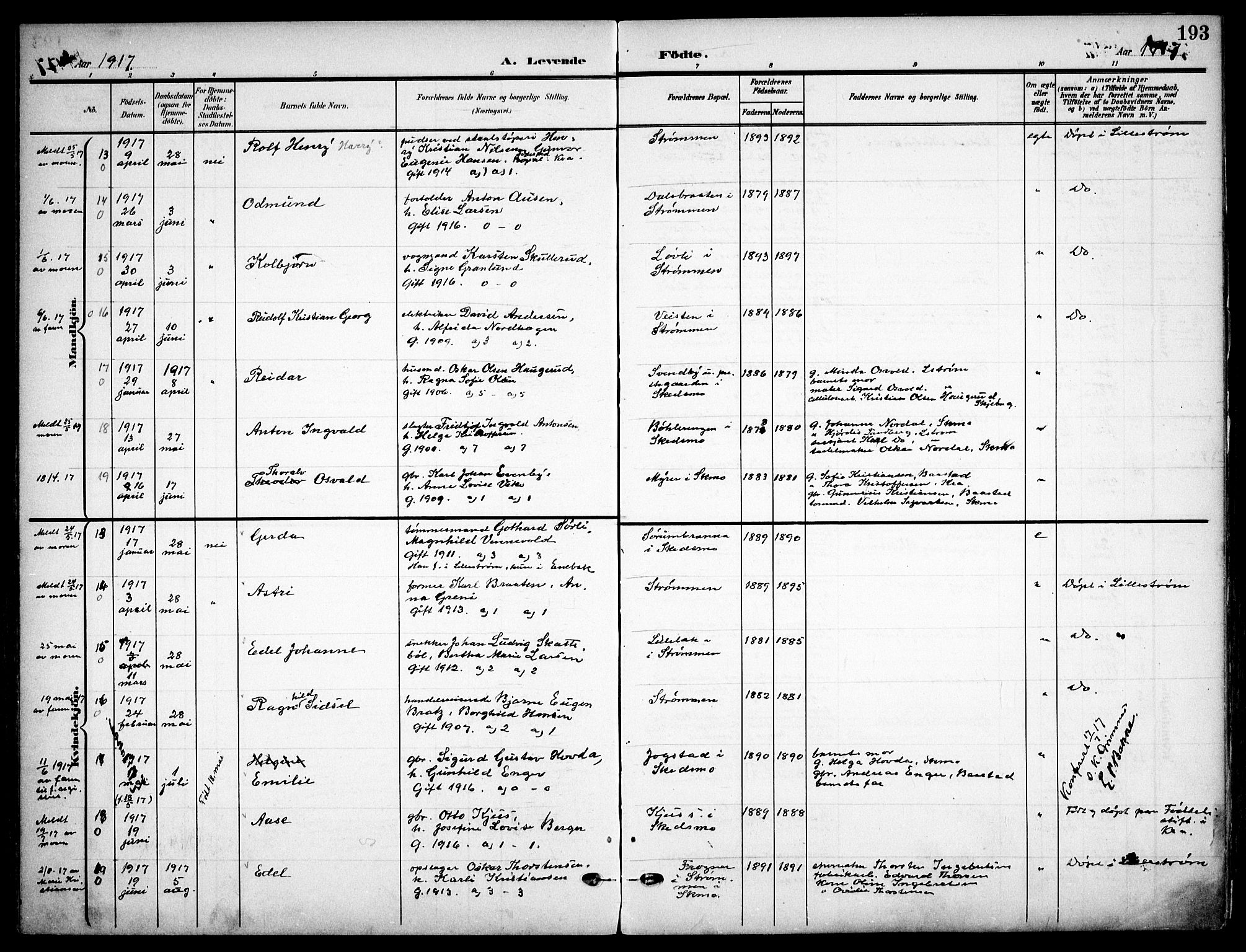 Skedsmo prestekontor Kirkebøker, AV/SAO-A-10033a/F/Fa/L0015: Parish register (official) no. I 15, 1902-1917, p. 193