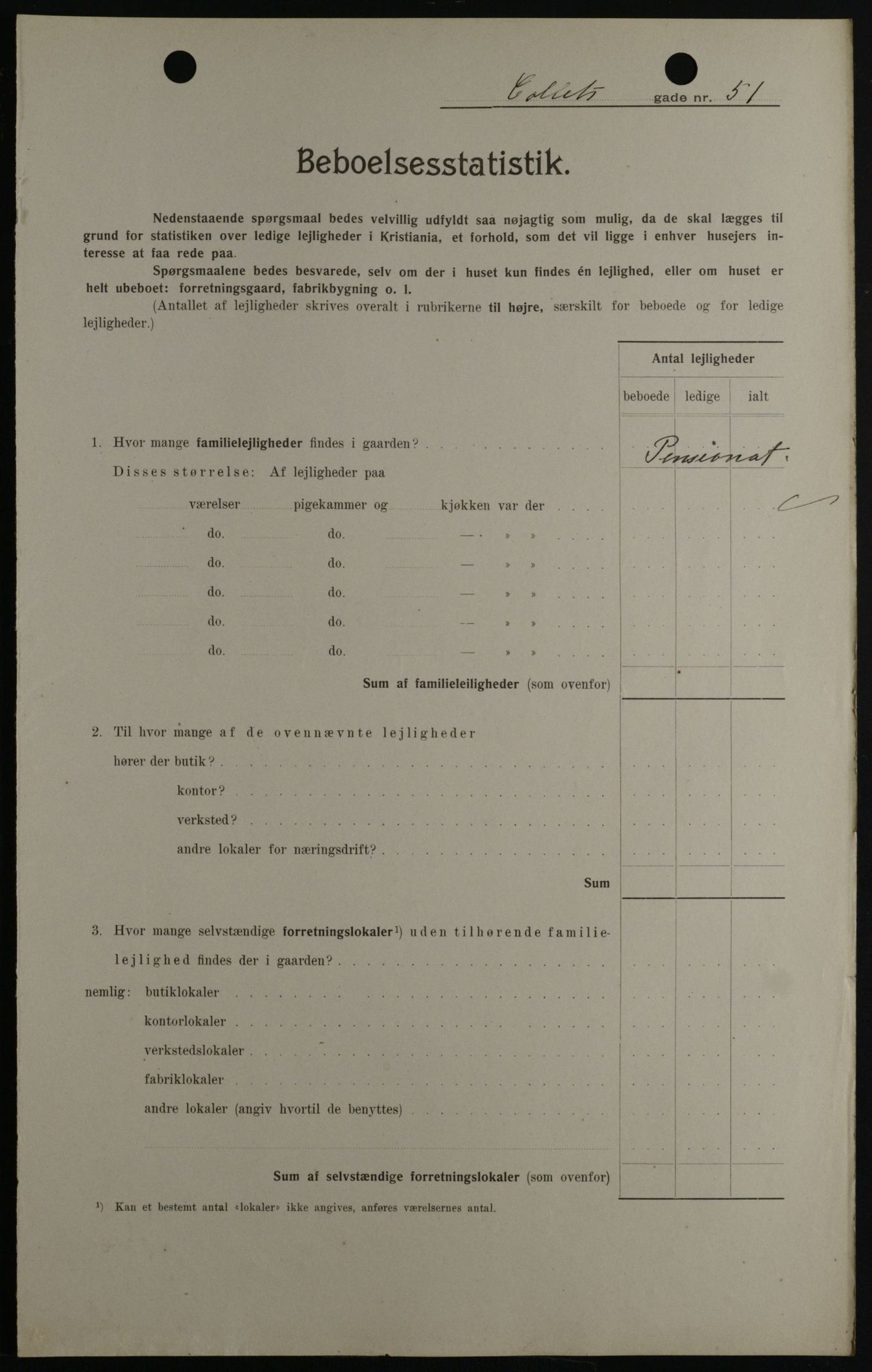 OBA, Municipal Census 1908 for Kristiania, 1908, p. 12411