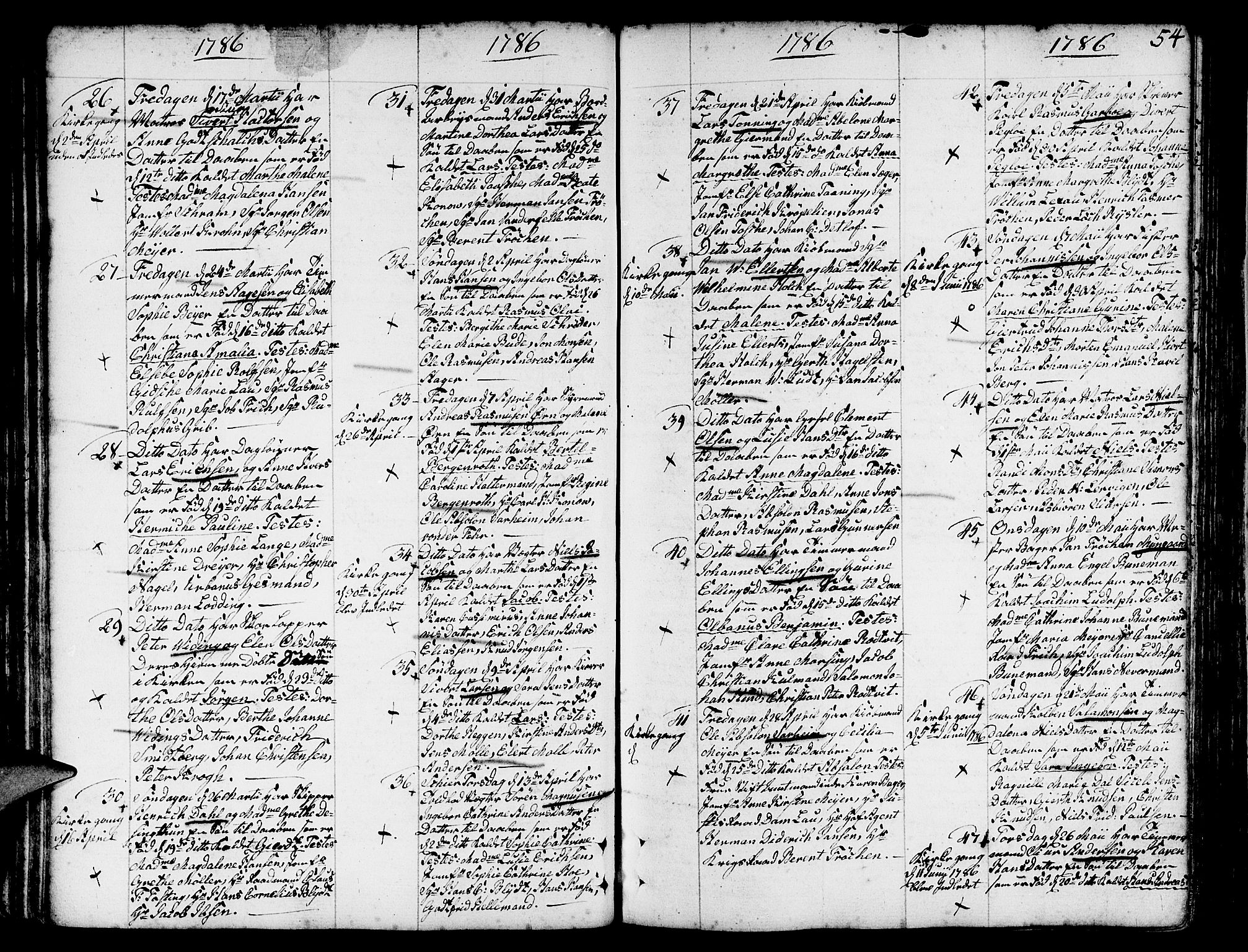 Nykirken Sokneprestembete, AV/SAB-A-77101/H/Haa/L0005: Parish register (official) no. A 5, 1775-1808, p. 54