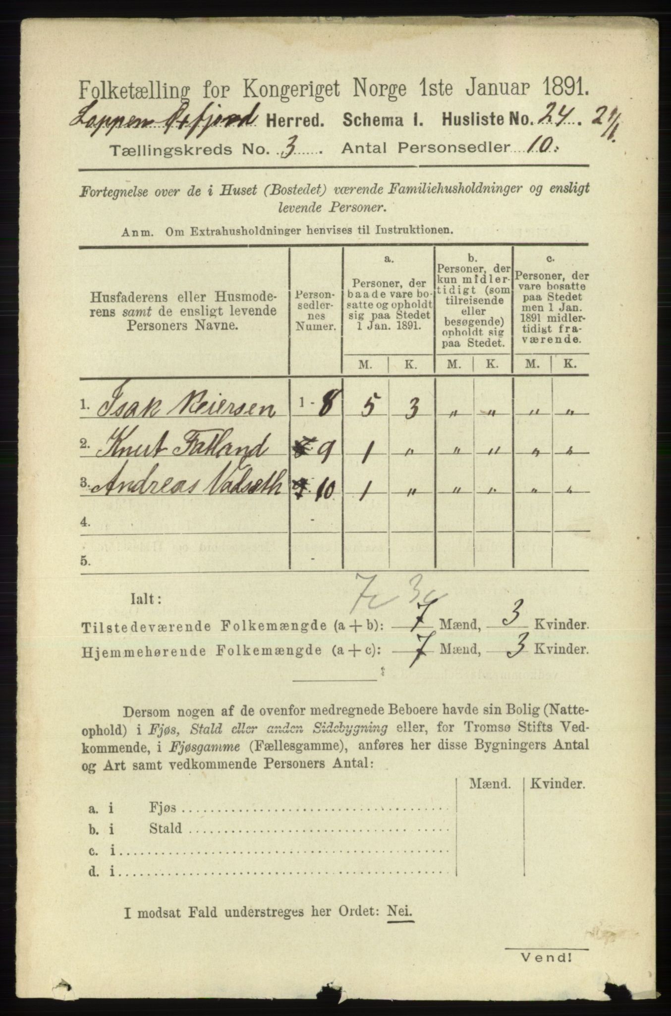 RA, 1891 census for 2014 Loppa, 1891, p. 672