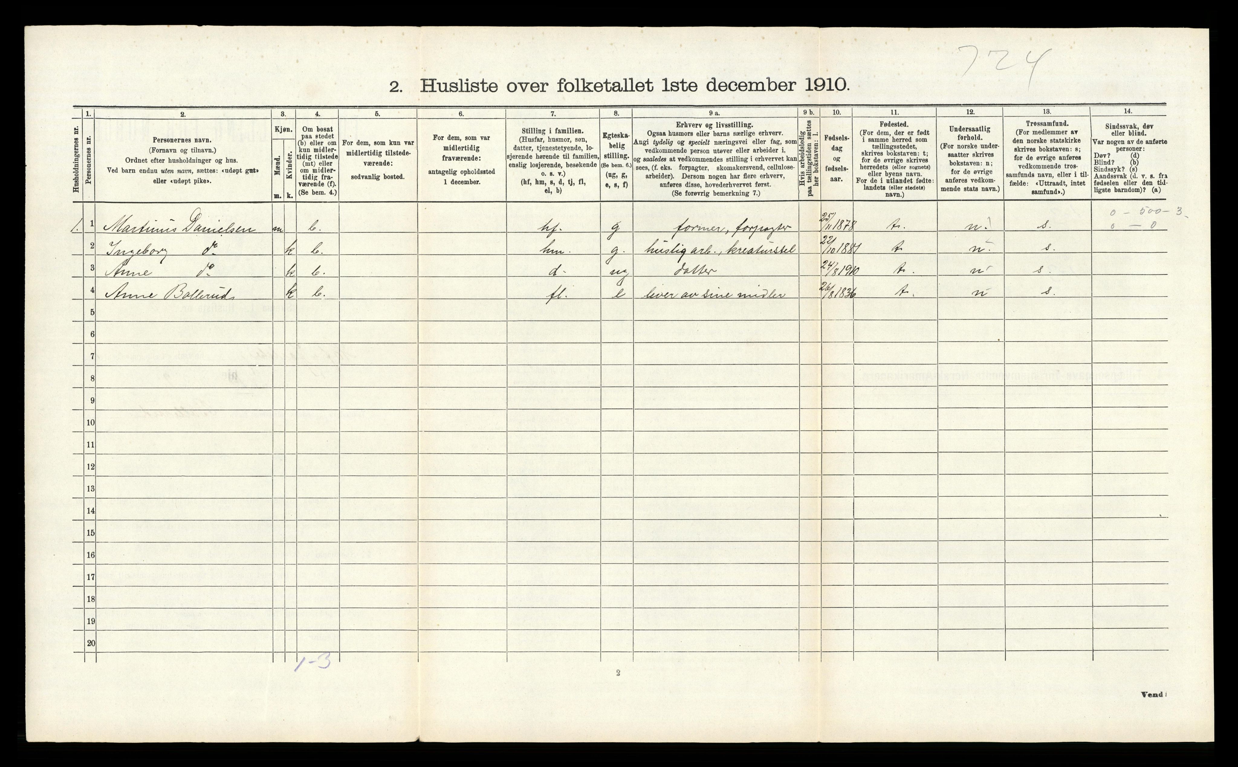 RA, 1910 census for Hof, 1910, p. 231