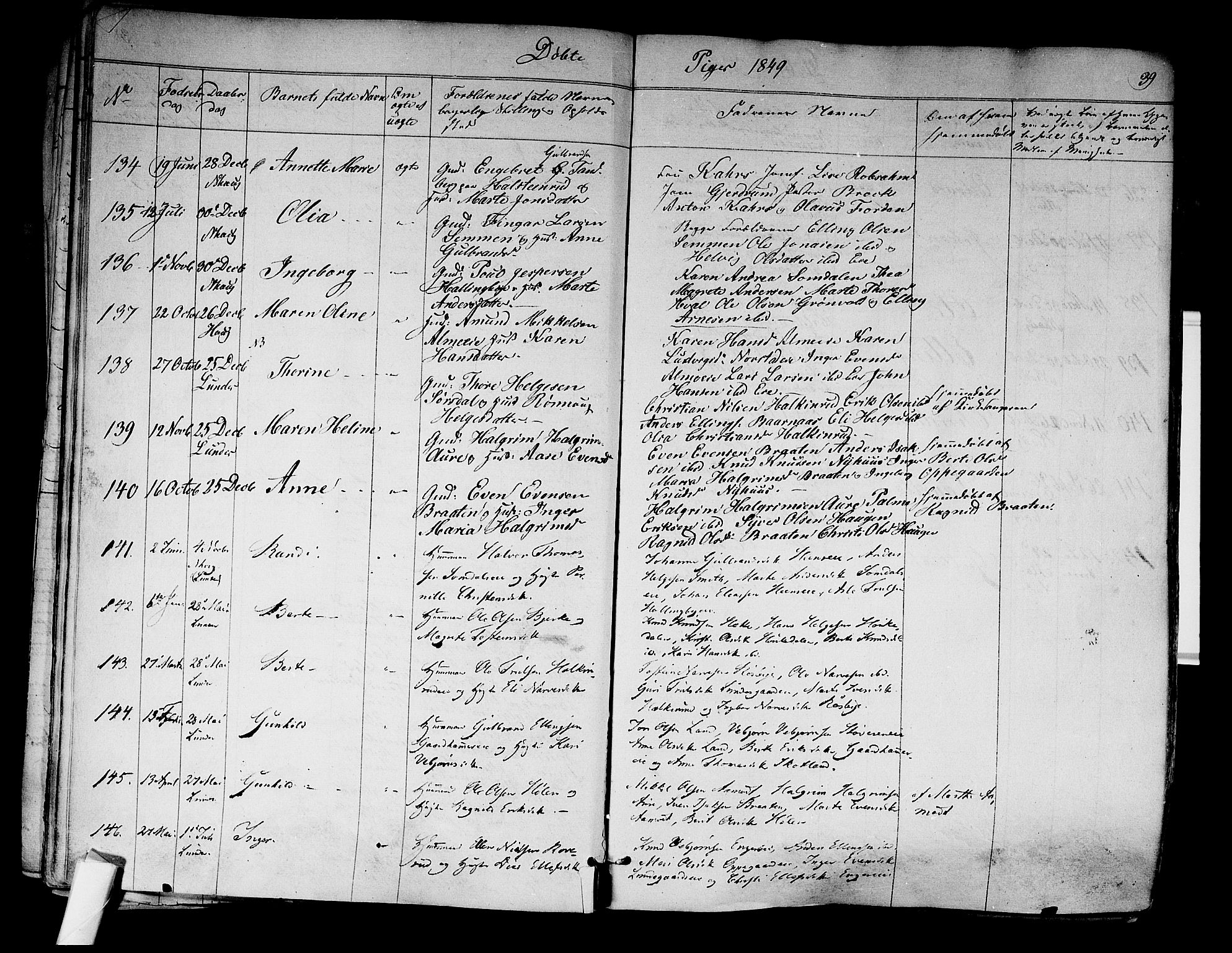 Norderhov kirkebøker, AV/SAKO-A-237/F/Fa/L0011: Parish register (official) no. 11, 1847-1856, p. 39