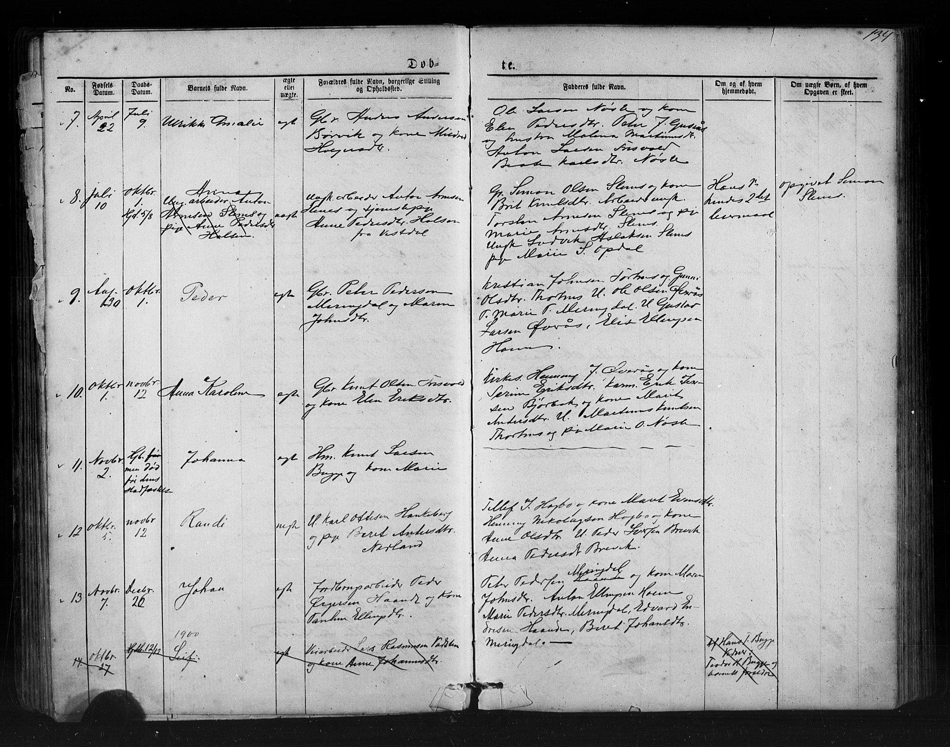 Ministerialprotokoller, klokkerbøker og fødselsregistre - Møre og Romsdal, SAT/A-1454/552/L0638: Parish register (copy) no. 552C01, 1867-1902, p. 134