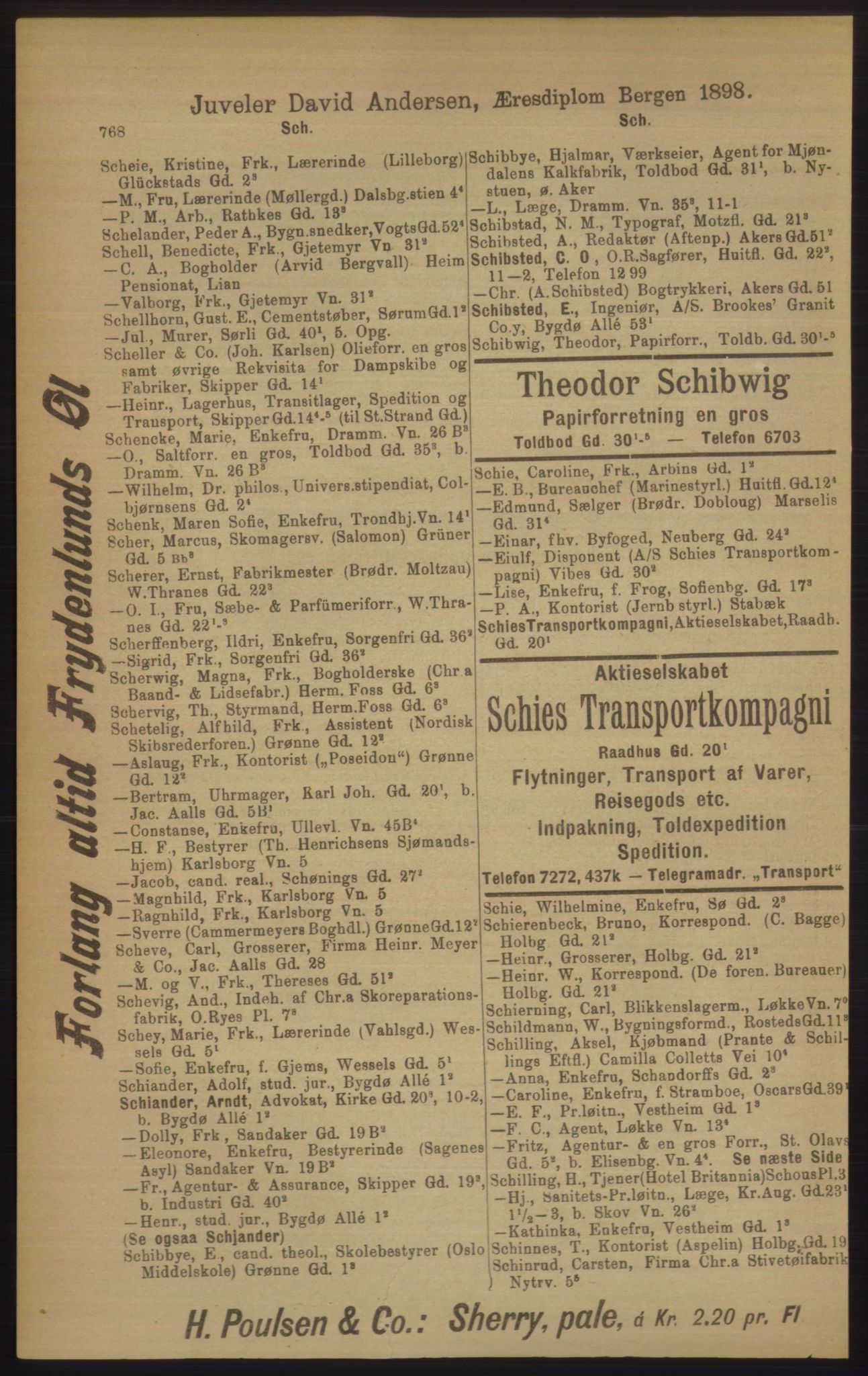 Kristiania/Oslo adressebok, PUBL/-, 1906, p. 768