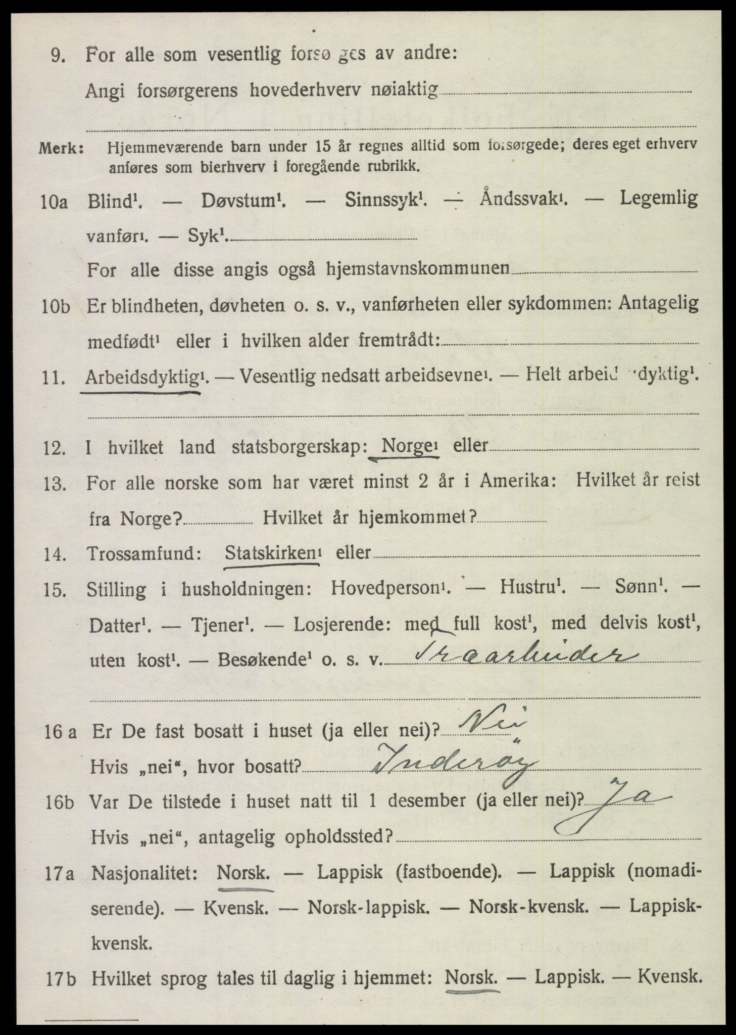 SAT, 1920 census for Røra, 1920, p. 1236