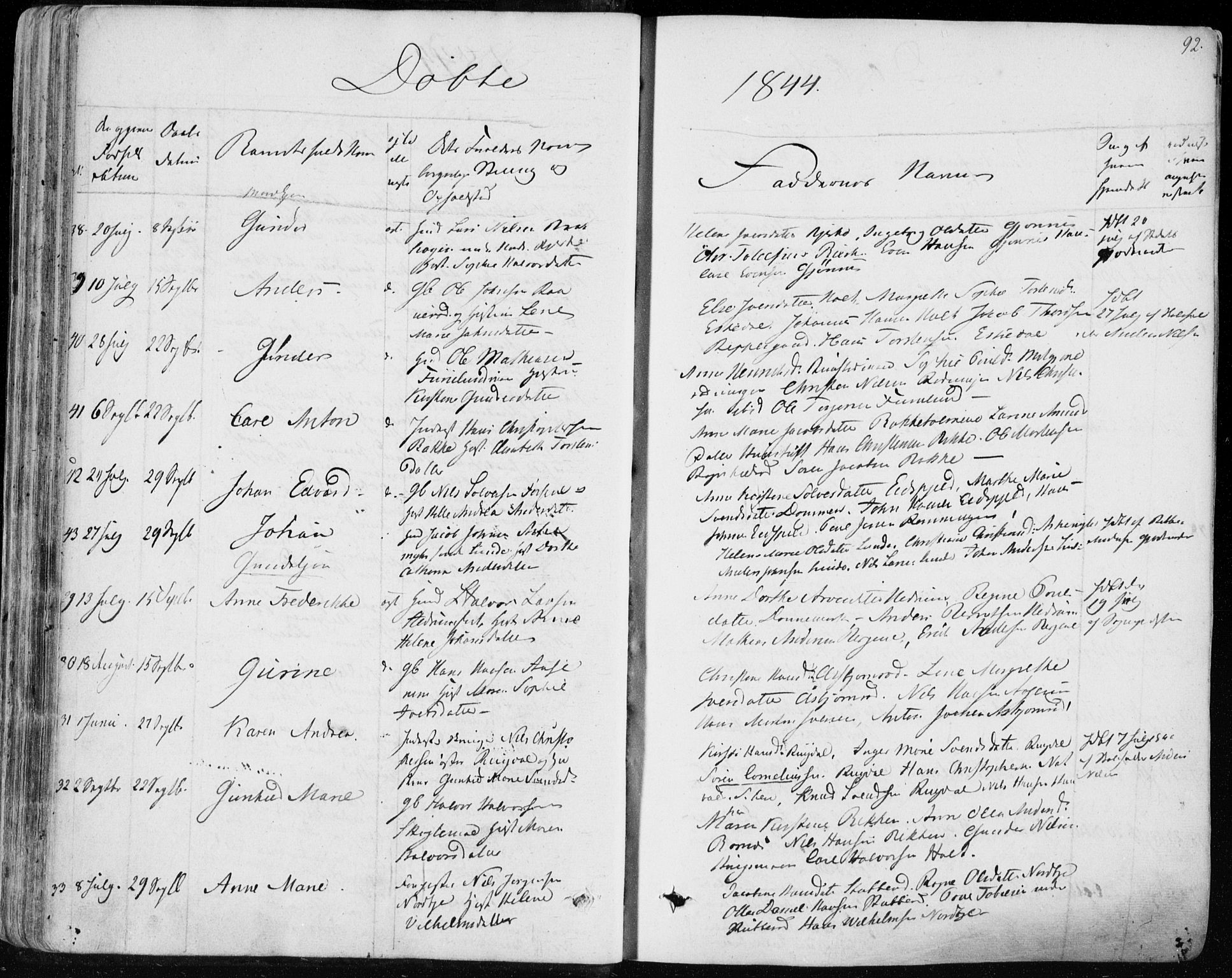 Hedrum kirkebøker, AV/SAKO-A-344/F/Fa/L0005: Parish register (official) no. I 5, 1835-1848, p. 92