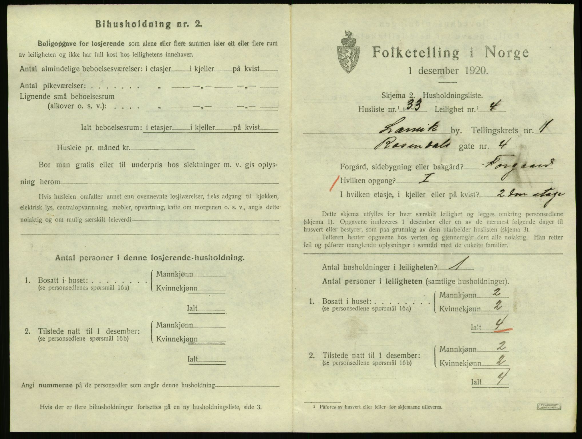 SAKO, 1920 census for Larvik, 1920, p. 3132