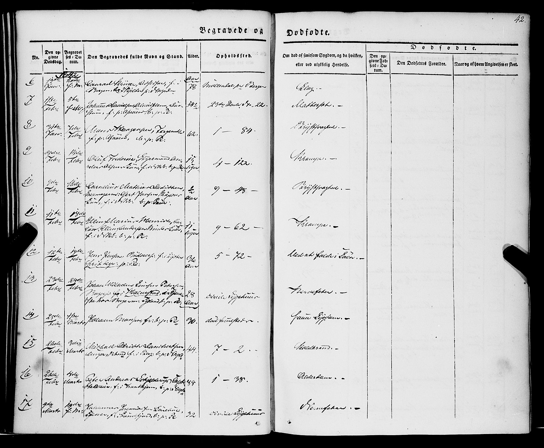 Nykirken Sokneprestembete, AV/SAB-A-77101/H/Haa/L0041: Parish register (official) no. E 1, 1833-1850, p. 42