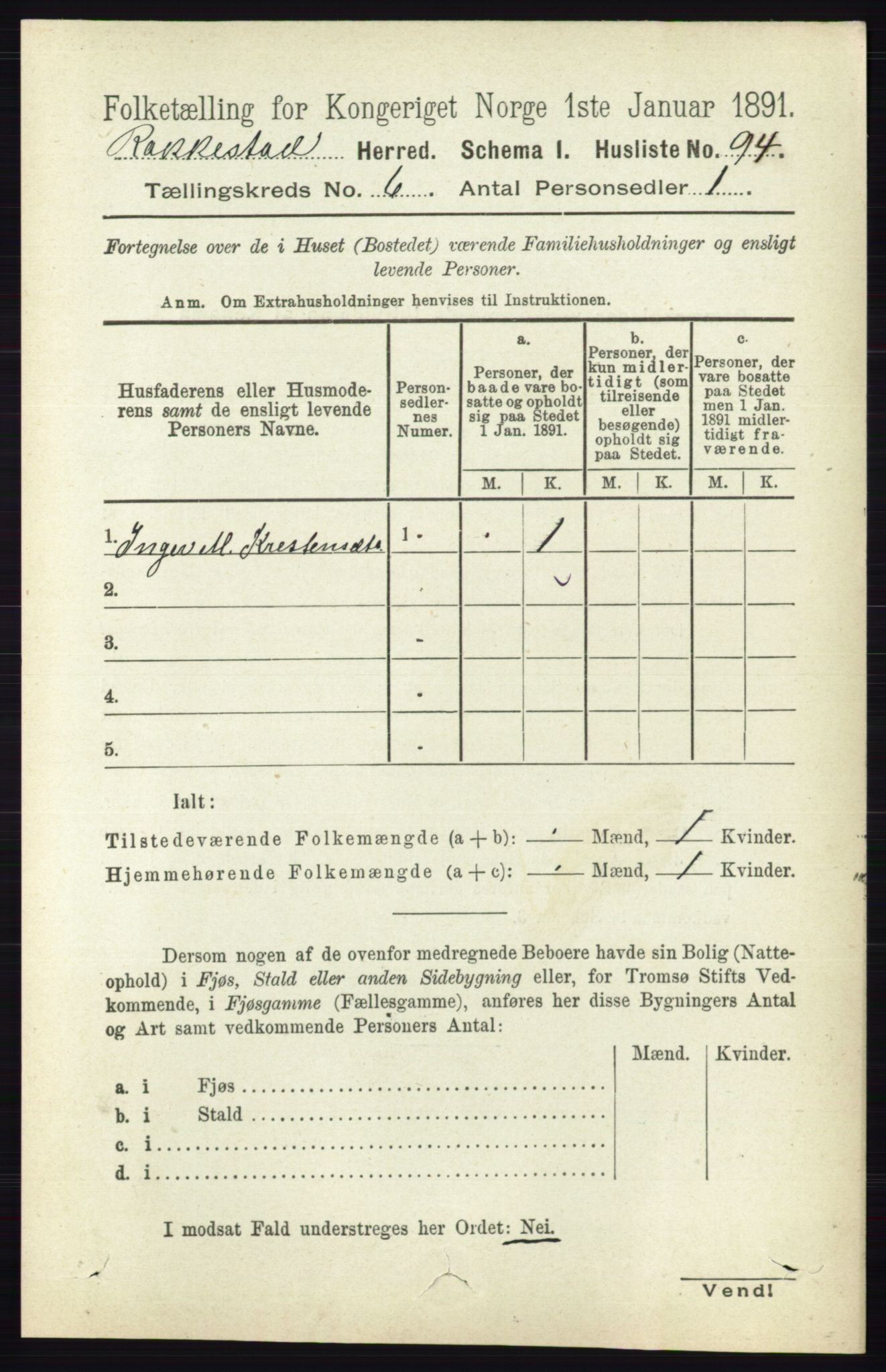 RA, 1891 census for 0128 Rakkestad, 1891, p. 2482