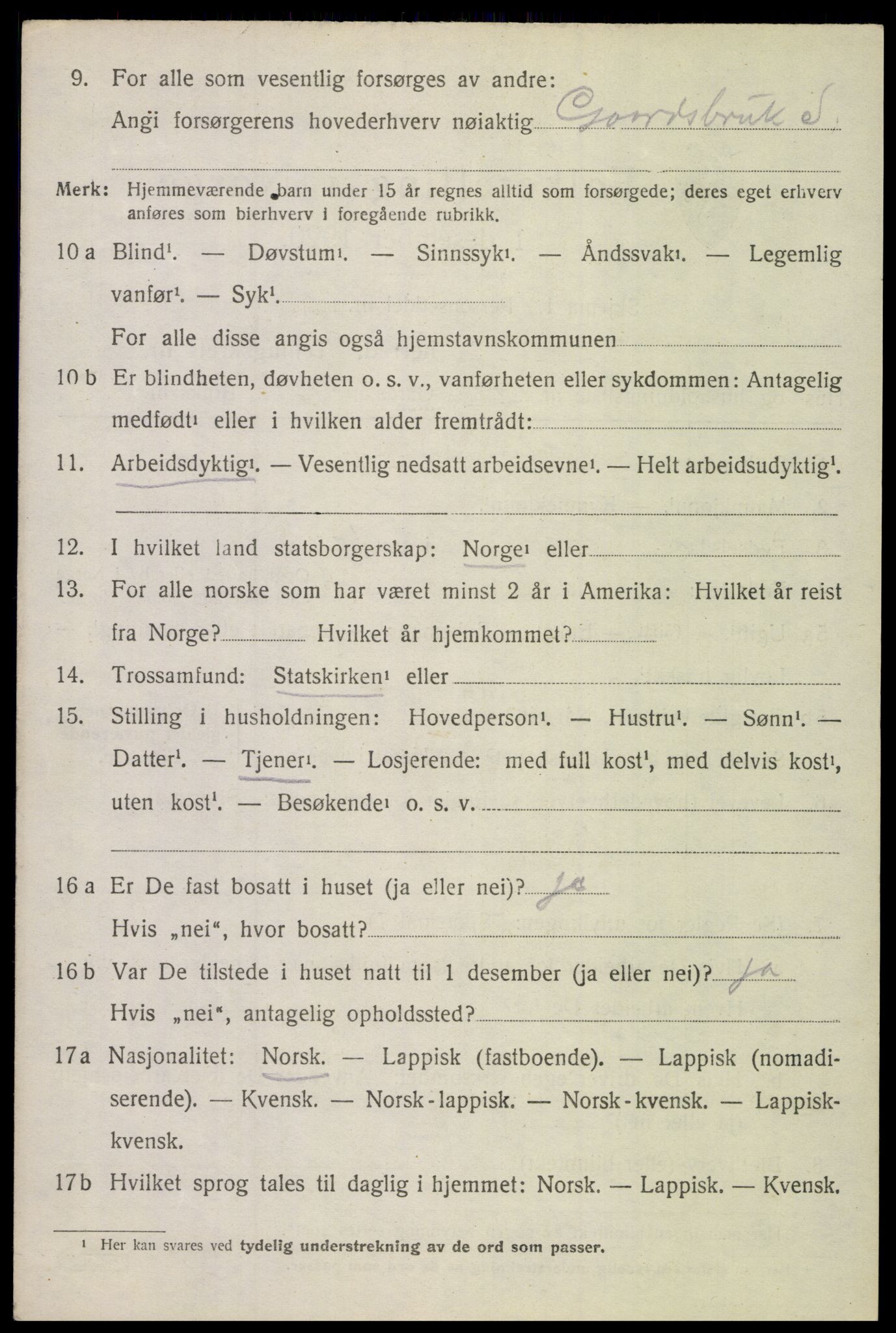 SAT, 1920 census for Lødingen, 1920, p. 2598