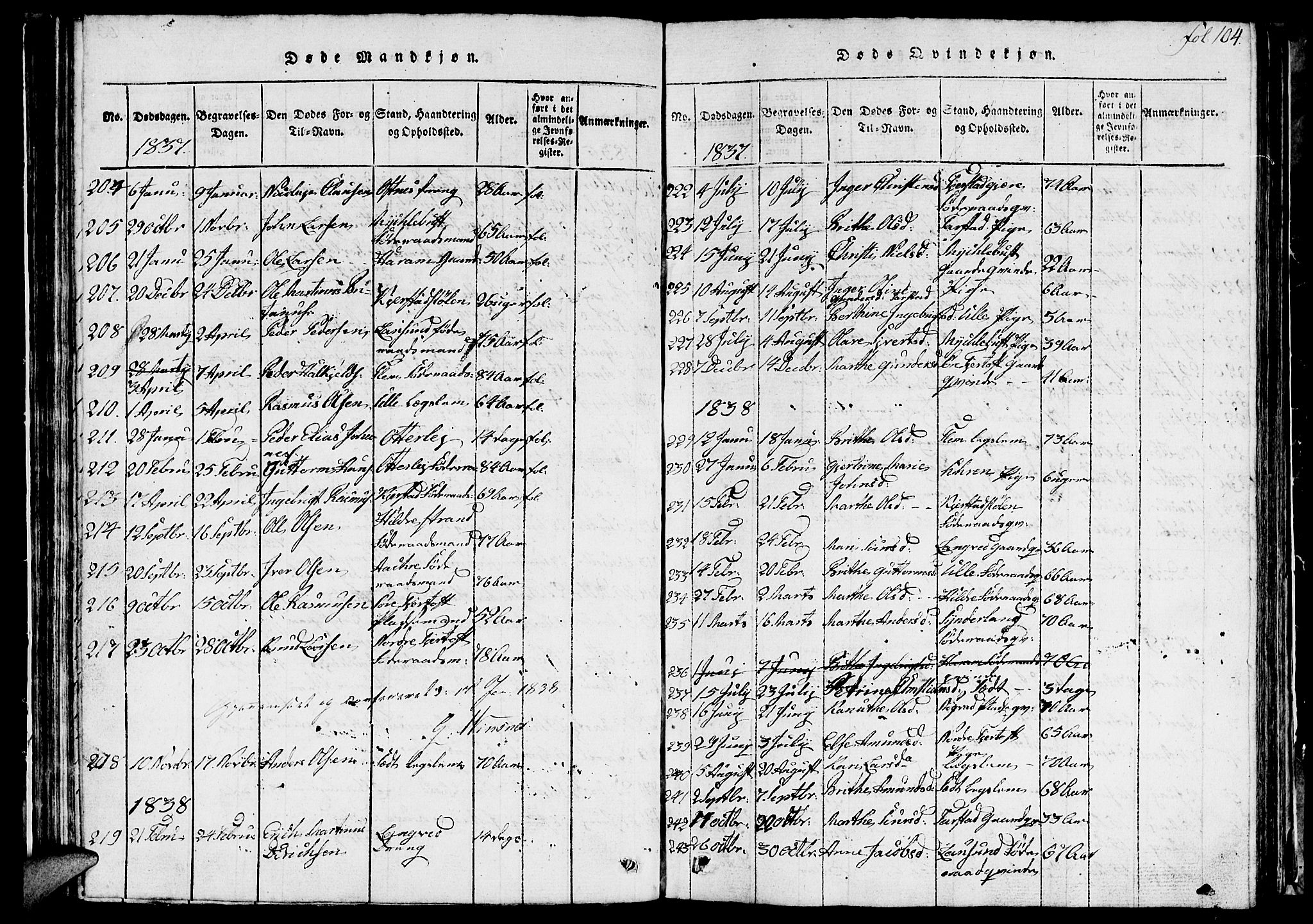 Ministerialprotokoller, klokkerbøker og fødselsregistre - Møre og Romsdal, SAT/A-1454/536/L0506: Parish register (copy) no. 536C01, 1818-1859, p. 104