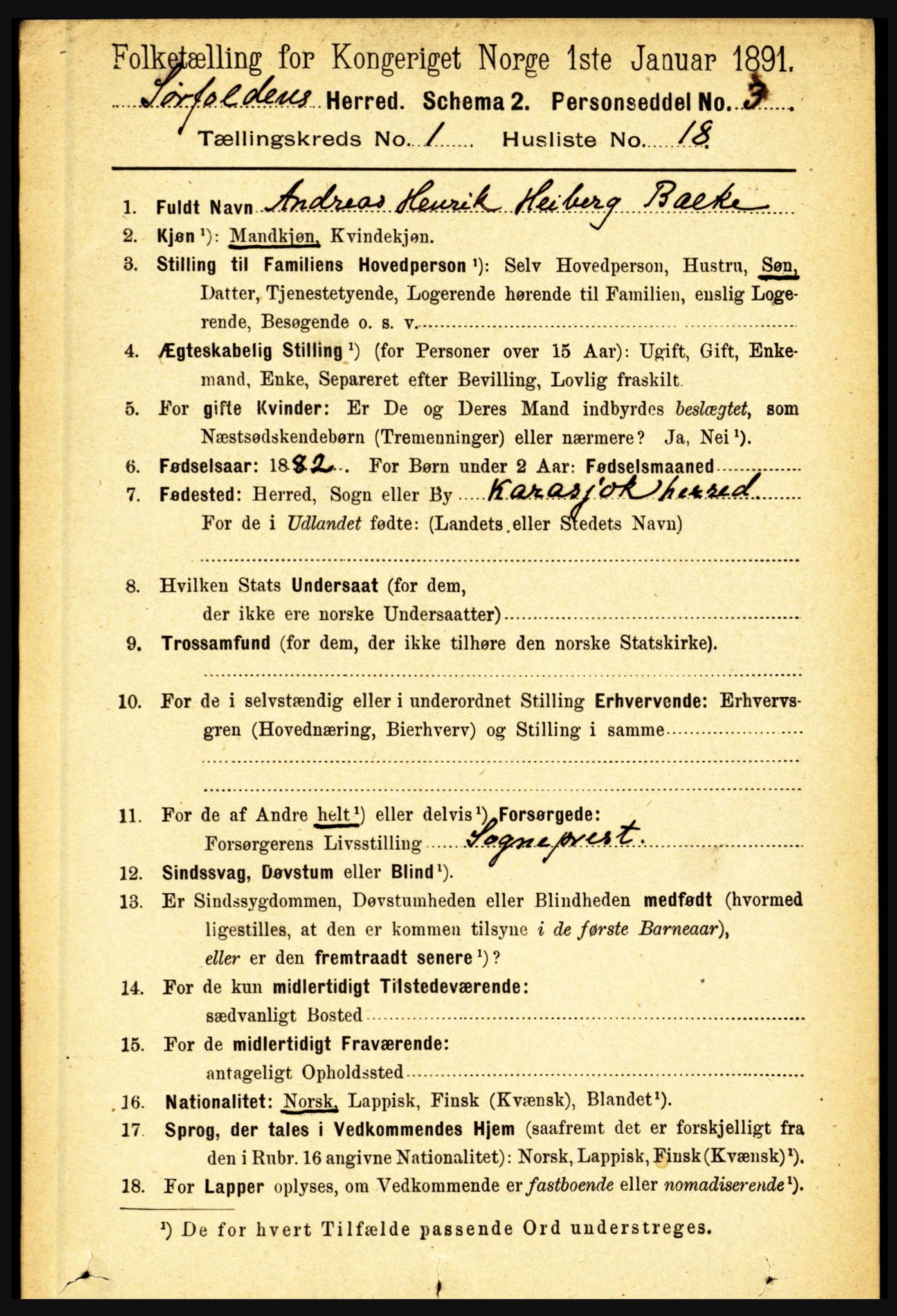 RA, 1891 census for 1845 Sørfold, 1891, p. 159