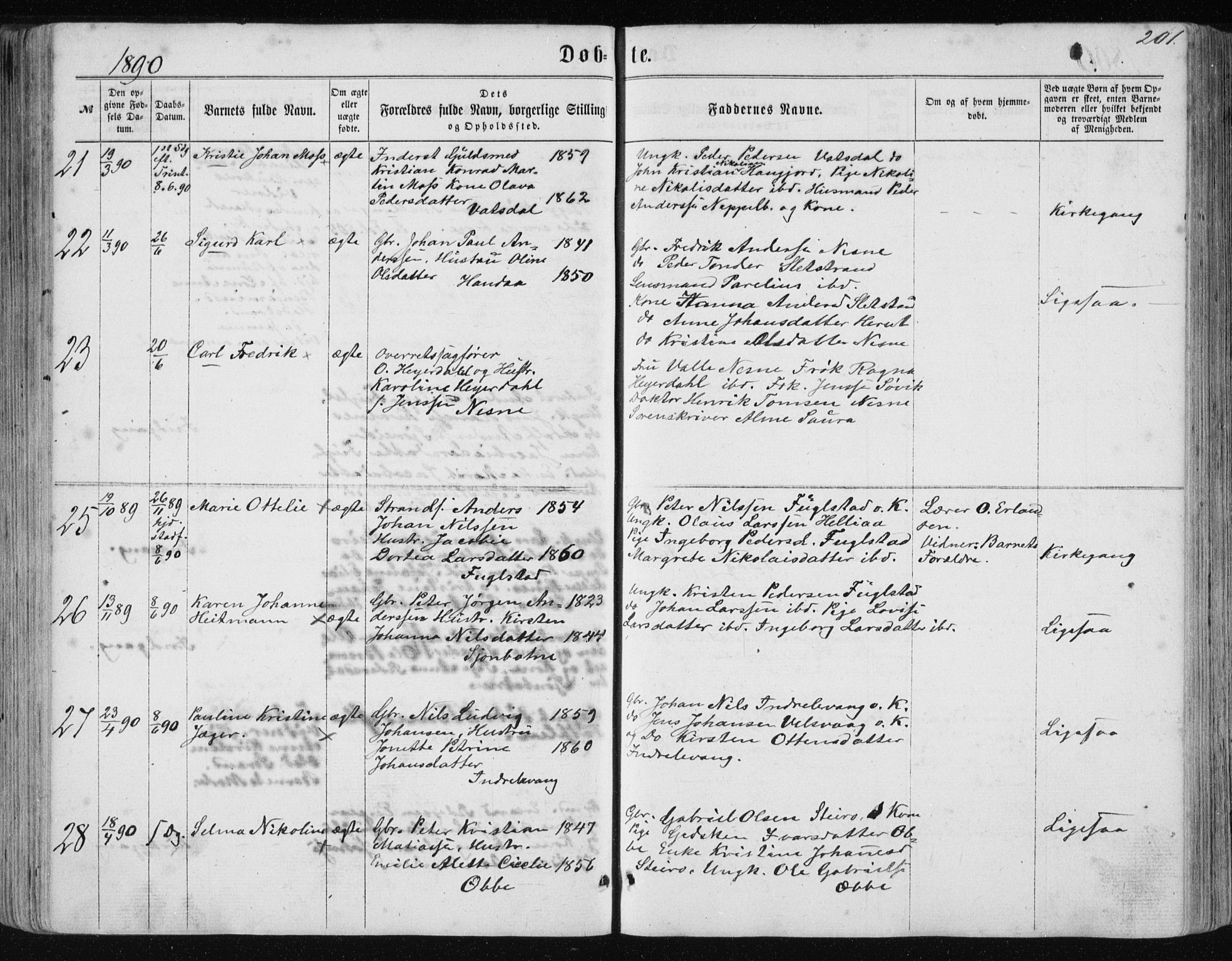 Ministerialprotokoller, klokkerbøker og fødselsregistre - Nordland, AV/SAT-A-1459/838/L0556: Parish register (copy) no. 838C03, 1861-1893, p. 201