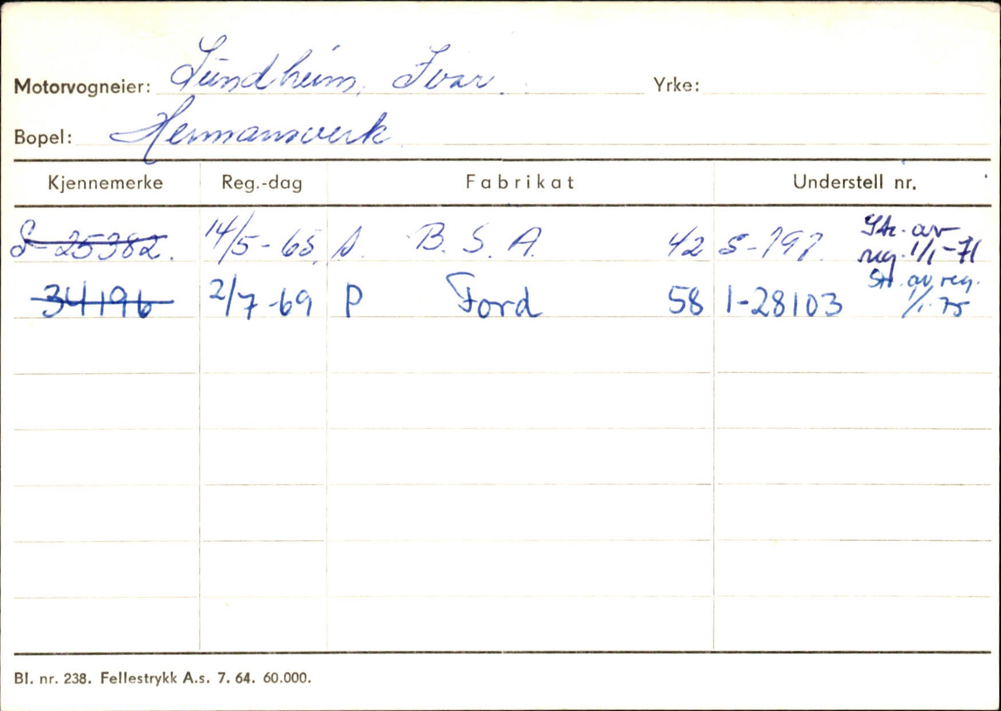 Statens vegvesen, Sogn og Fjordane vegkontor, SAB/A-5301/4/F/L0126: Eigarregister Fjaler M-Å. Leikanger A-Å, 1945-1975, p. 1756
