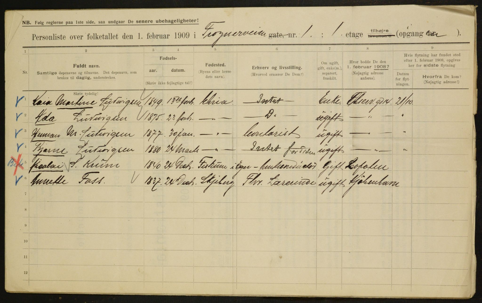 OBA, Municipal Census 1909 for Kristiania, 1909, p. 24600