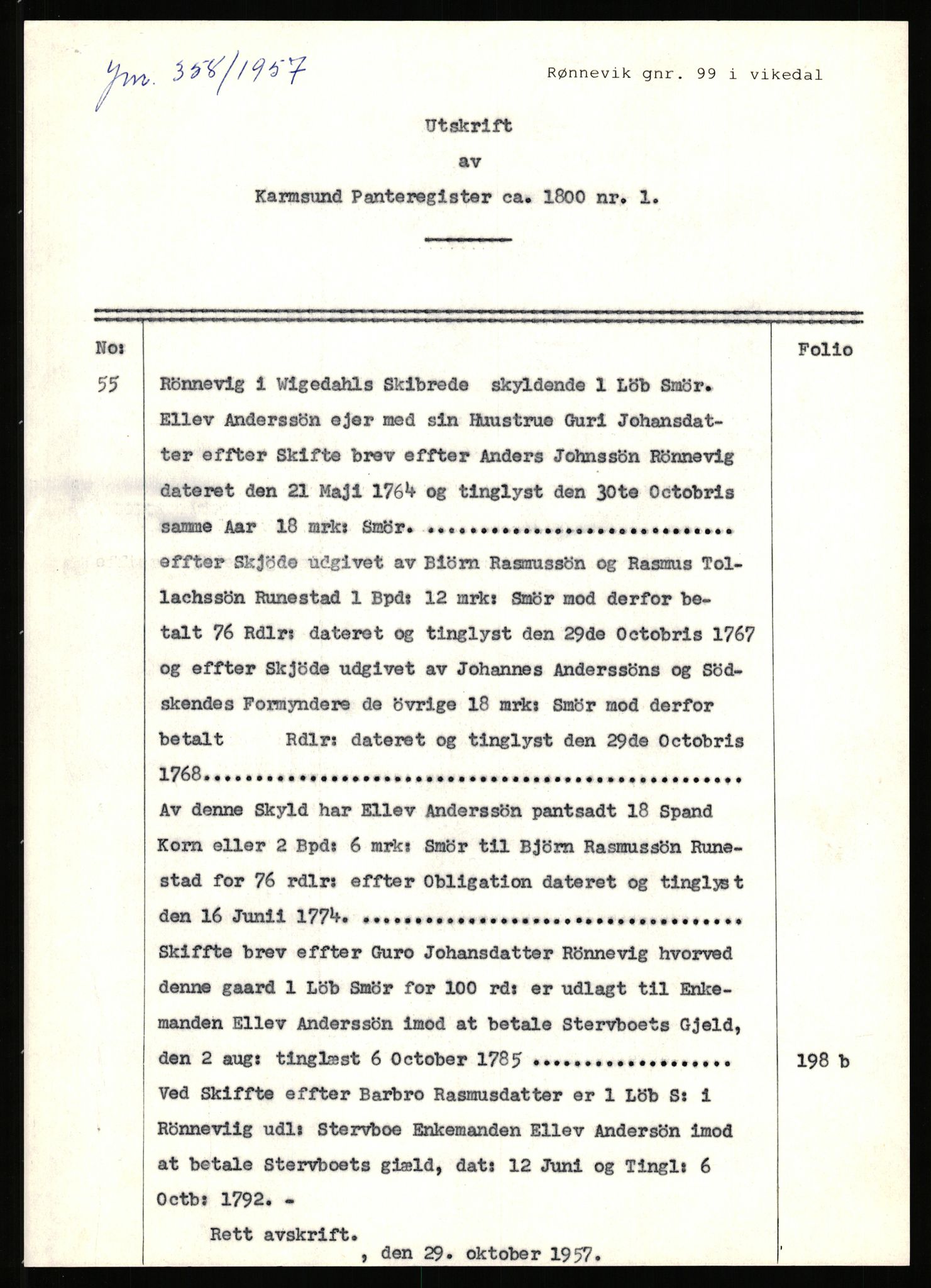 Statsarkivet i Stavanger, SAST/A-101971/03/Y/Yj/L0071: Avskrifter sortert etter gårdsnavn: Røden lille - Røvær, 1750-1930, p. 384