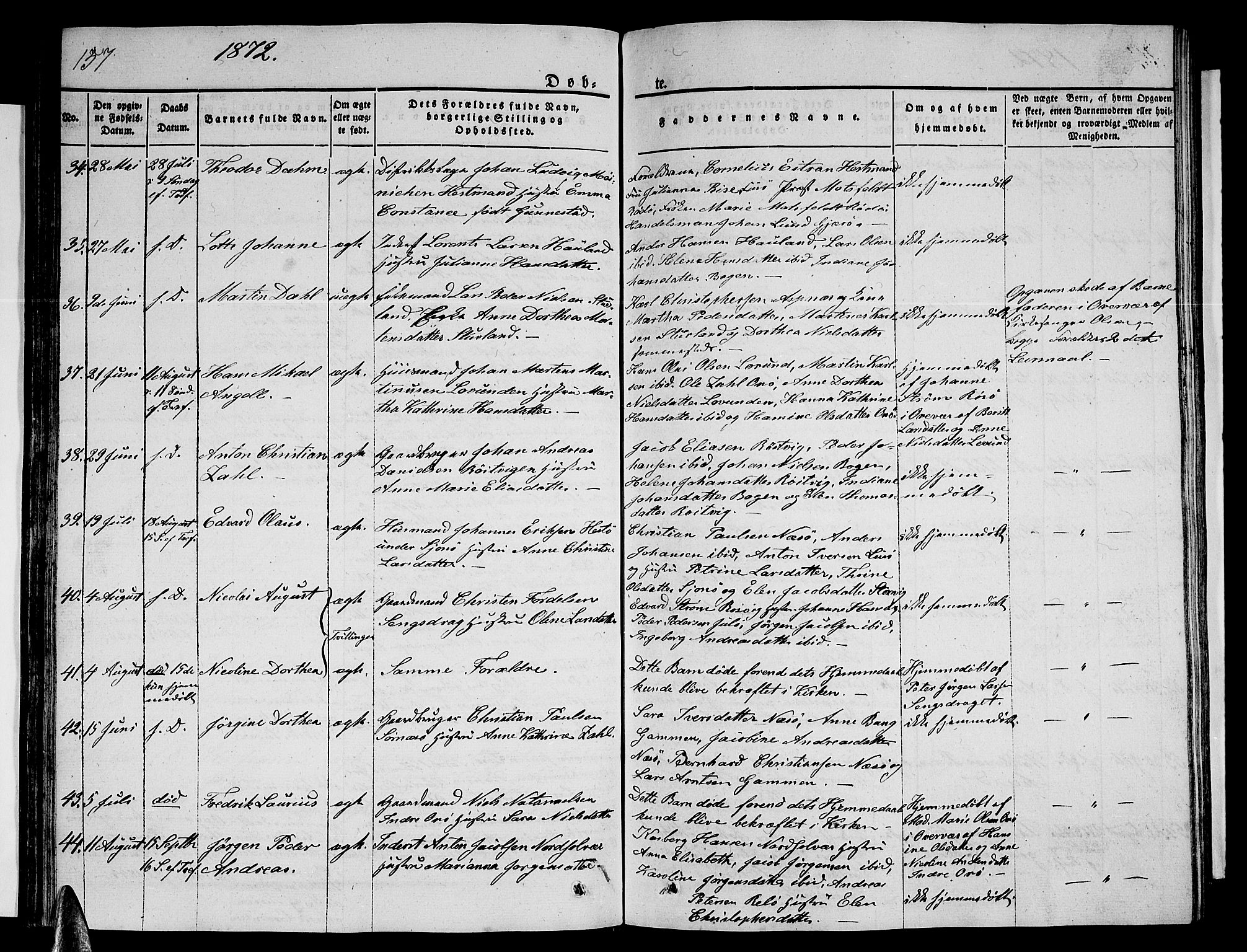 Ministerialprotokoller, klokkerbøker og fødselsregistre - Nordland, AV/SAT-A-1459/839/L0572: Parish register (copy) no. 839C02, 1841-1873, p. 157