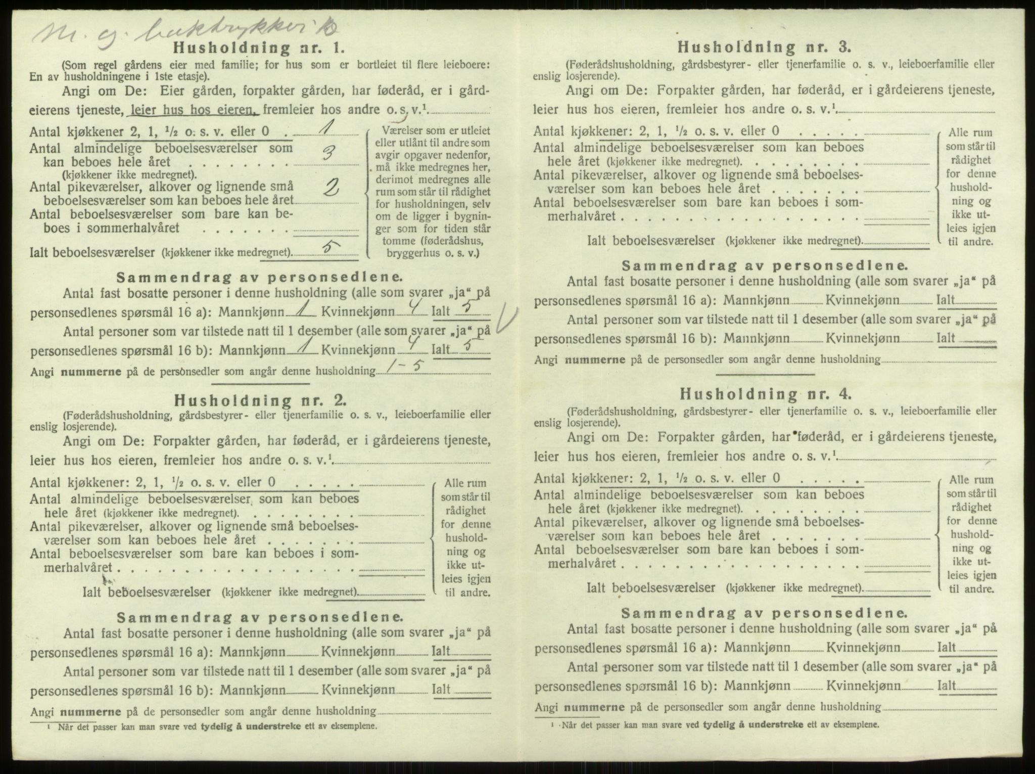 SAO, 1920 census for Berg, 1920, p. 1022