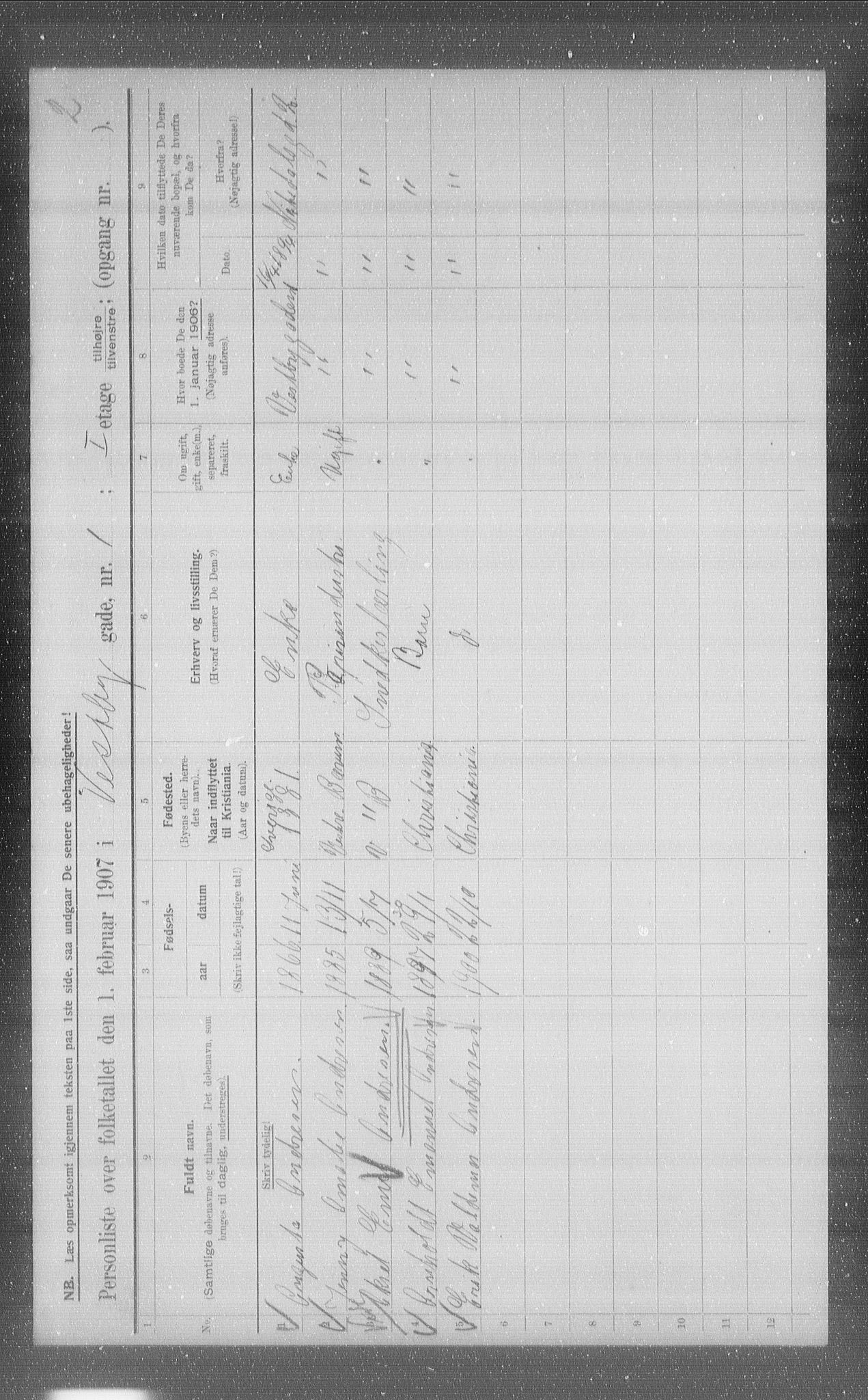 OBA, Municipal Census 1907 for Kristiania, 1907, p. 62208