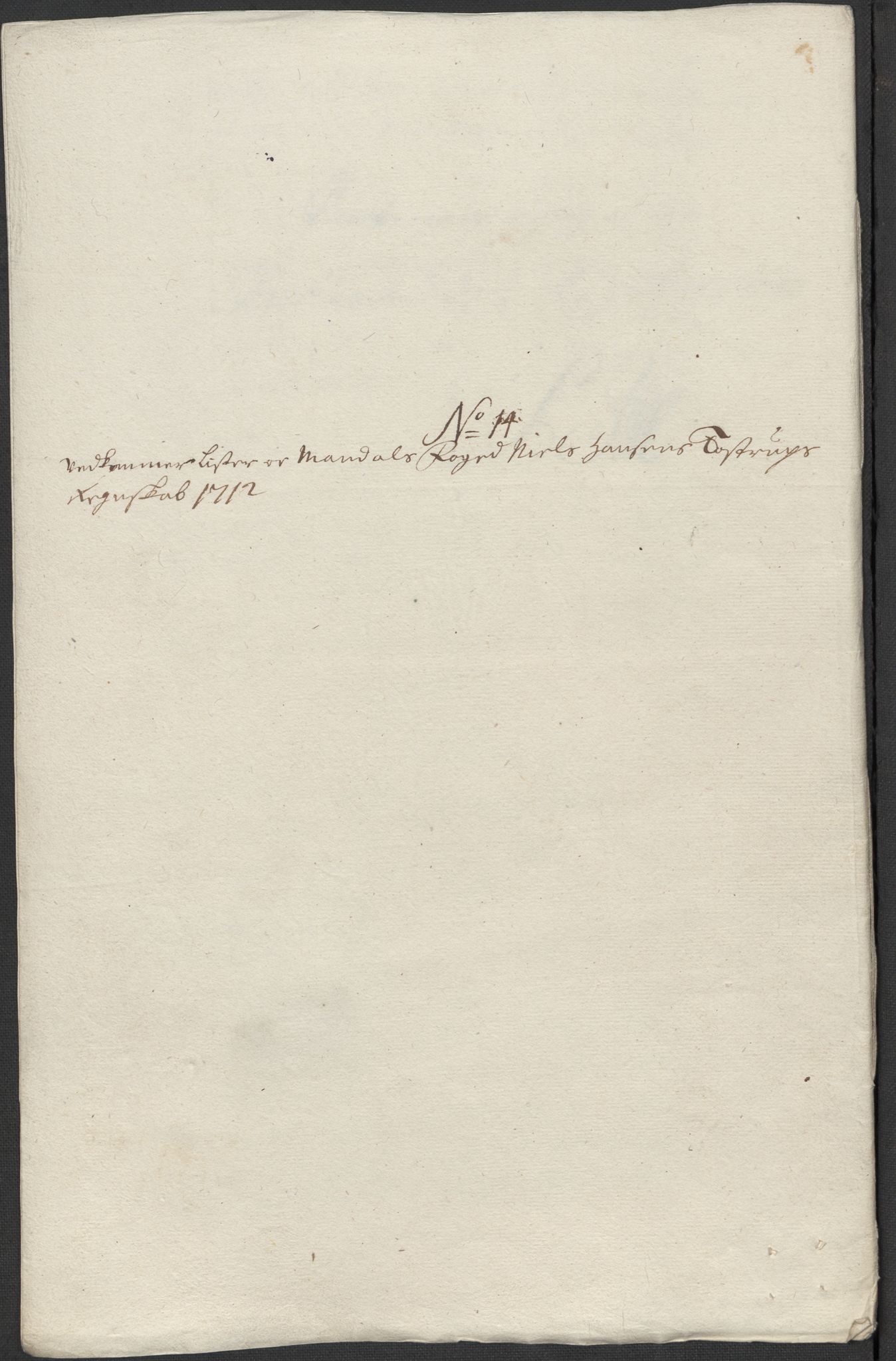 Rentekammeret inntil 1814, Reviderte regnskaper, Fogderegnskap, AV/RA-EA-4092/R43/L2555: Fogderegnskap Lista og Mandal, 1712, p. 180