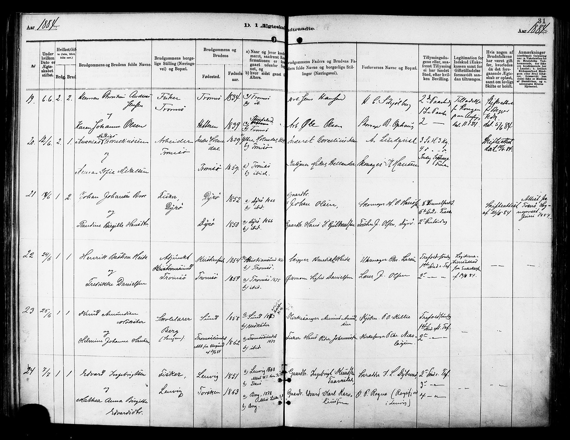 Tromsø sokneprestkontor/stiftsprosti/domprosti, SATØ/S-1343/G/Ga/L0014kirke: Parish register (official) no. 14, 1878-1888, p. 31