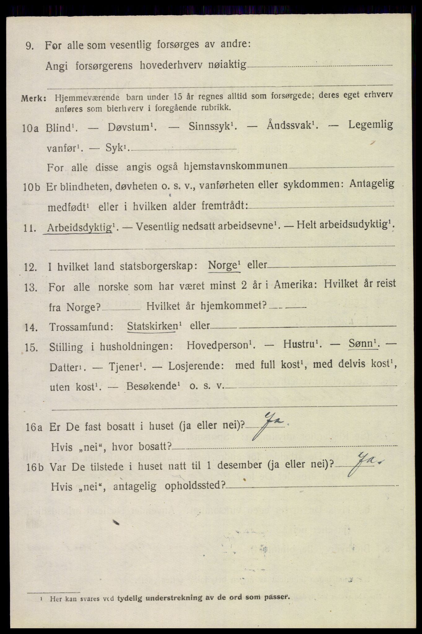 SAH, 1920 census for Trysil, 1920, p. 16082