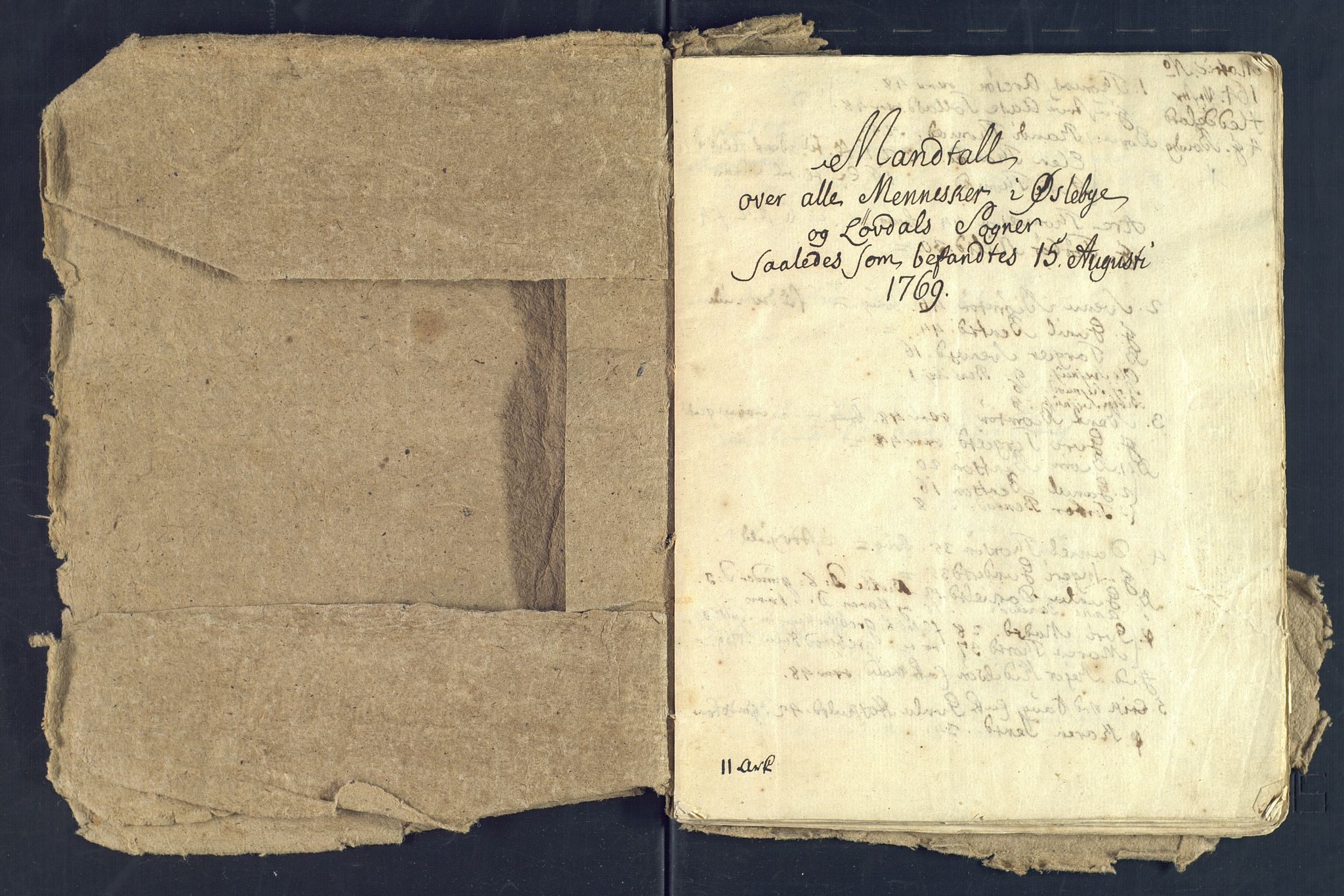SAK, Holum sokneprestkontor, Andre øvrighetsfunksjoner, no. 7: Census for Øyslebø and Laudal local parishes 1769, 1769-1771, p. 2