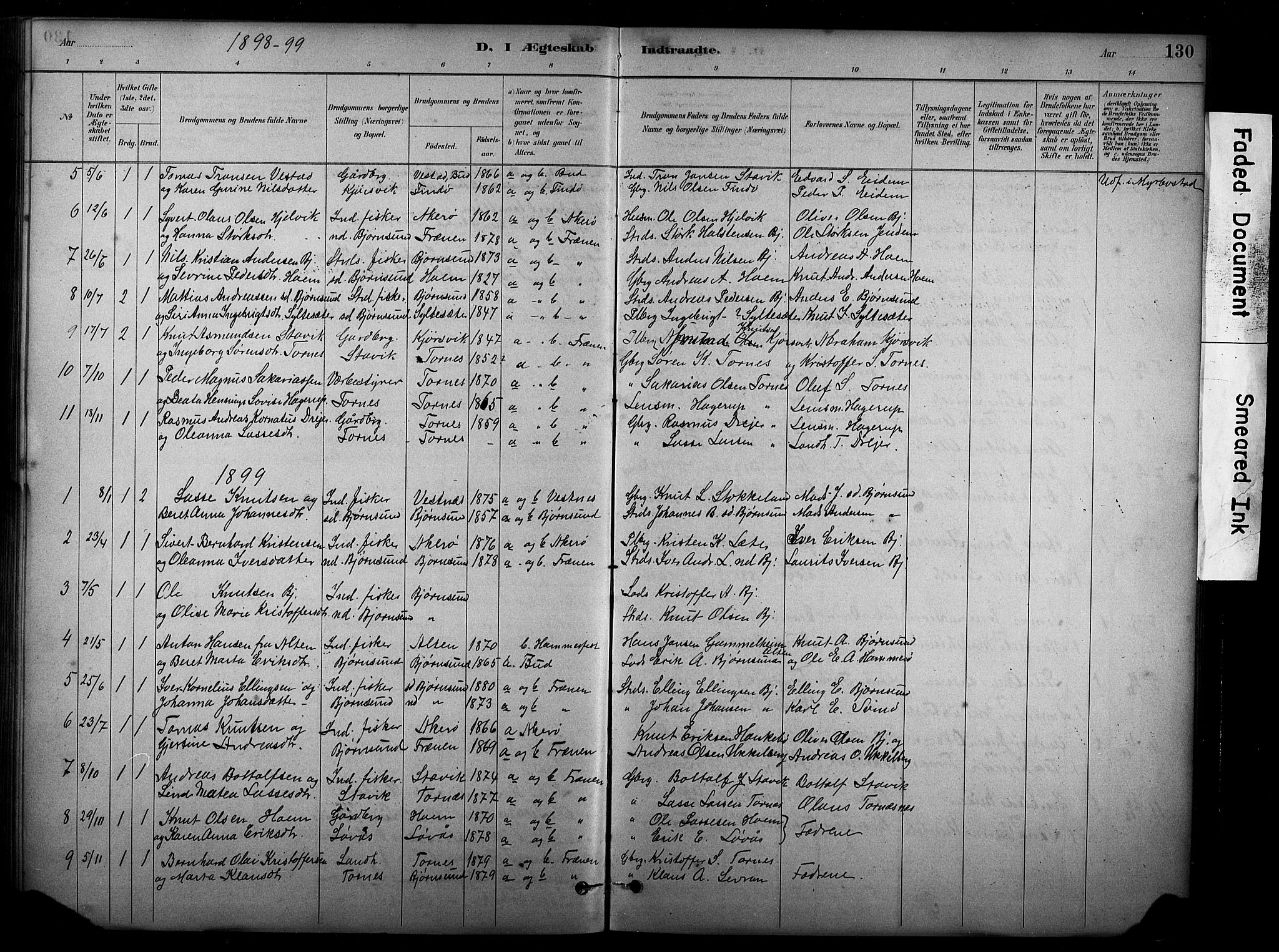 Ministerialprotokoller, klokkerbøker og fødselsregistre - Møre og Romsdal, SAT/A-1454/565/L0755: Parish register (copy) no. 565C04, 1883-1903, p. 130