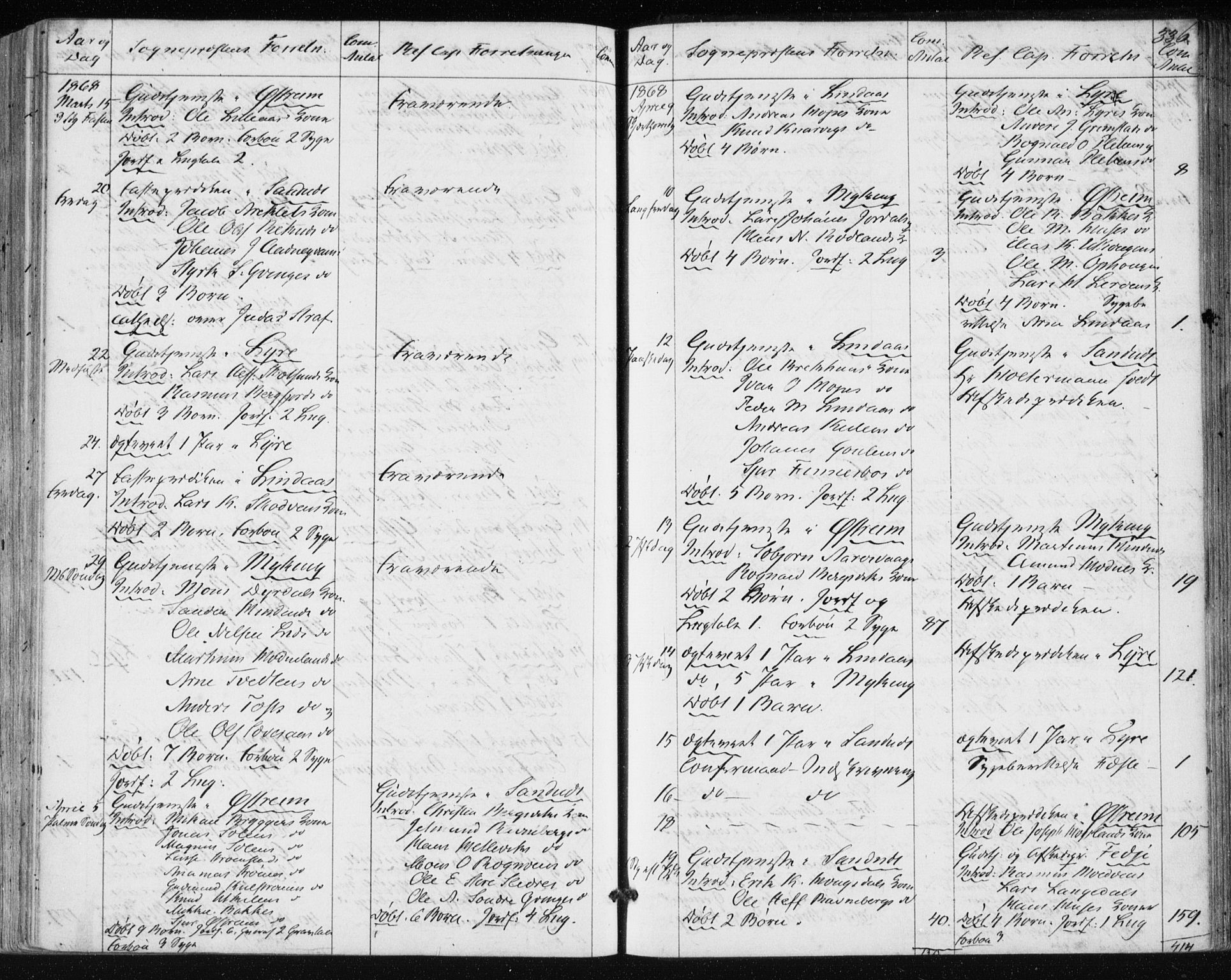 Lindås Sokneprestembete, SAB/A-76701/H/Haa: Parish register (official) no. A 16, 1863-1875, p. 336