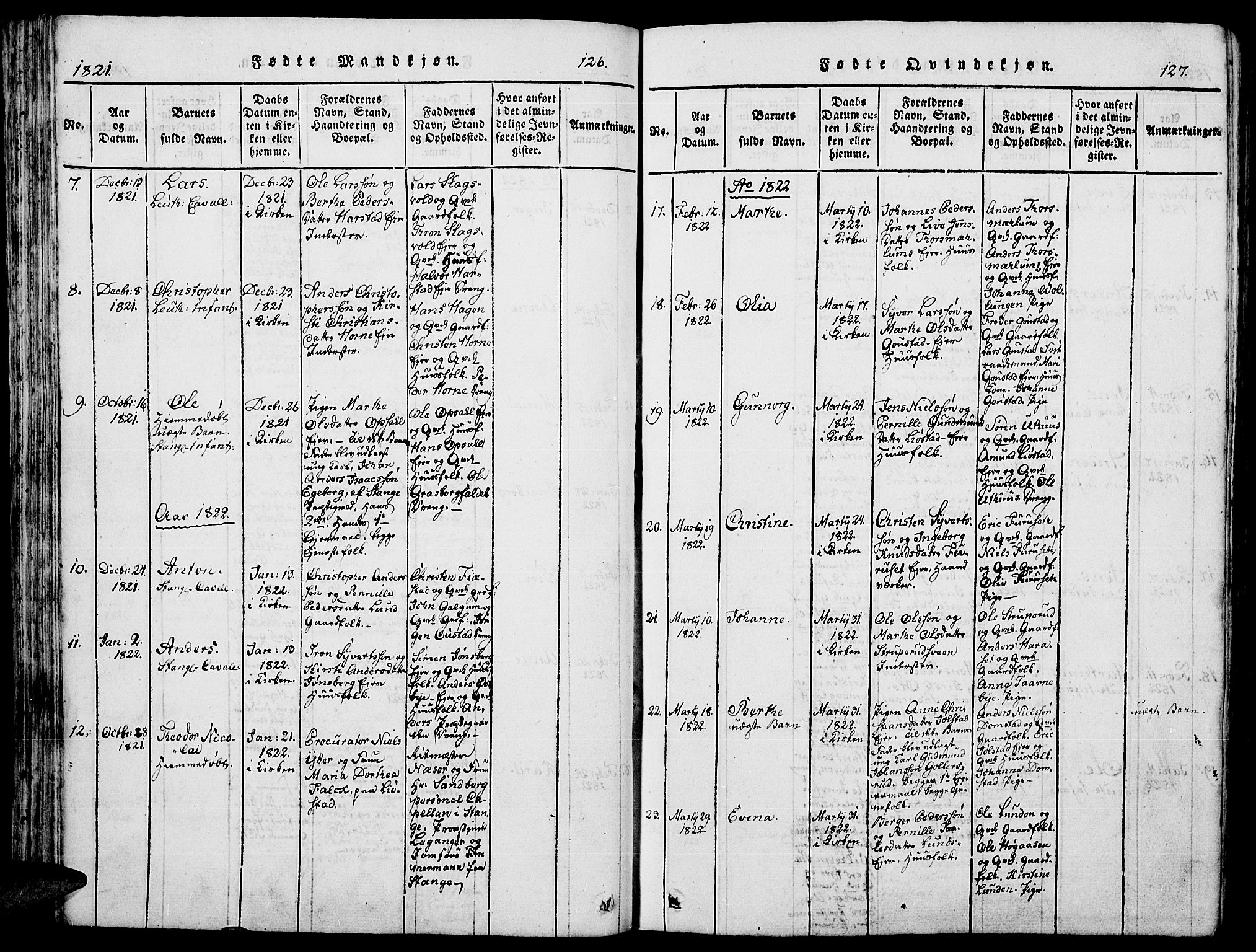 Romedal prestekontor, SAH/PREST-004/K/L0002: Parish register (official) no. 2, 1814-1828, p. 126-127