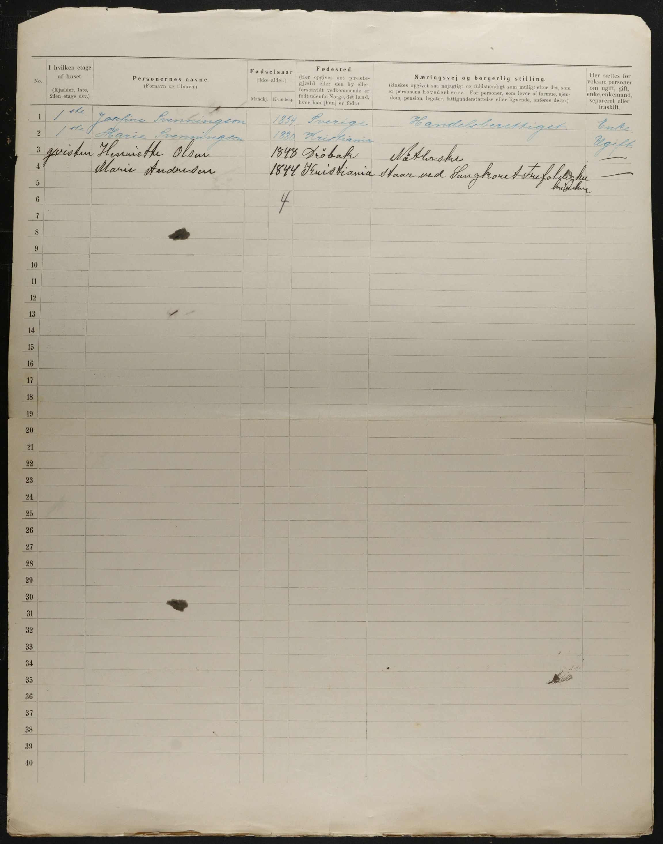 OBA, Municipal Census 1901 for Kristiania, 1901, p. 4120