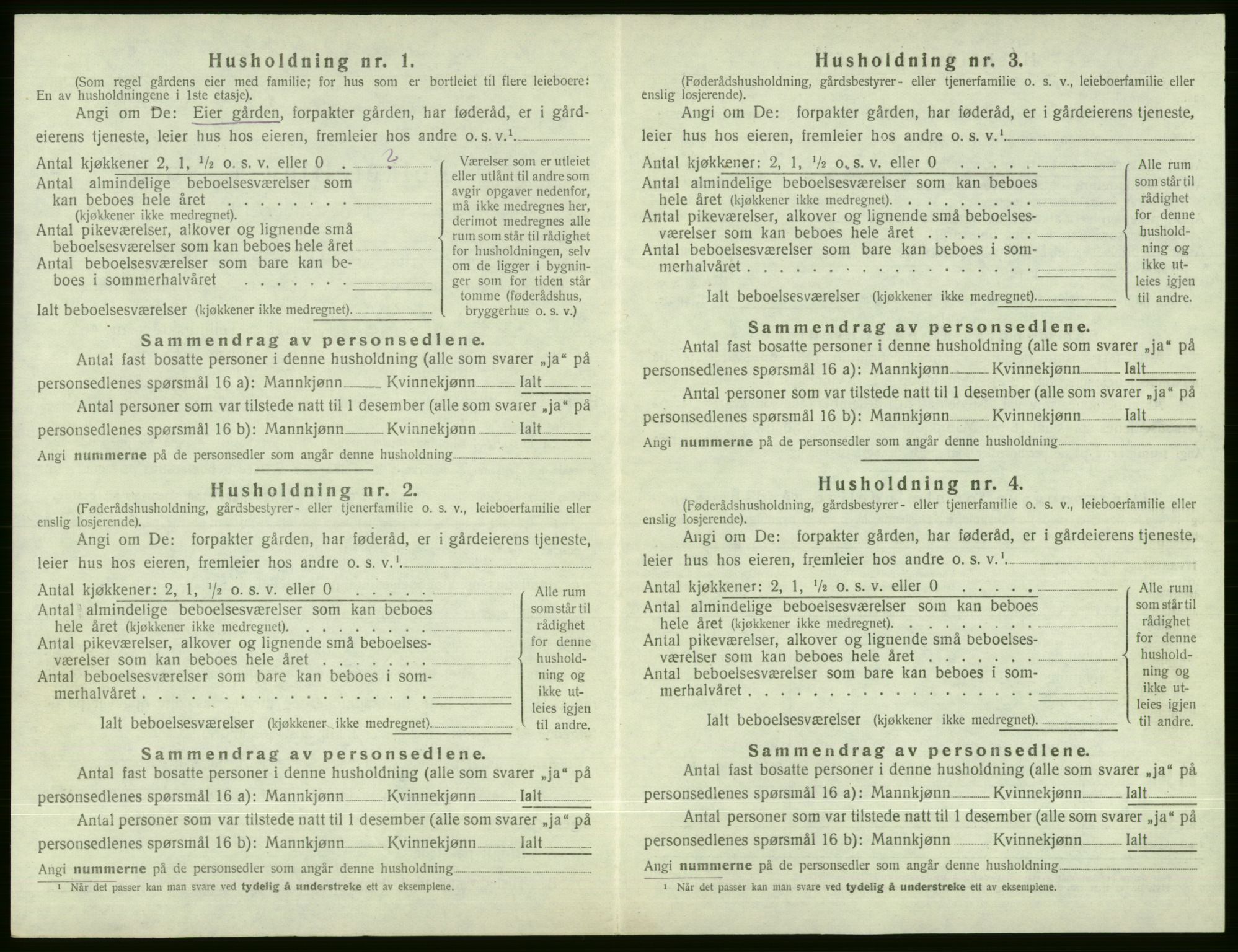 SAB, 1920 census for Voss, 1920, p. 1806