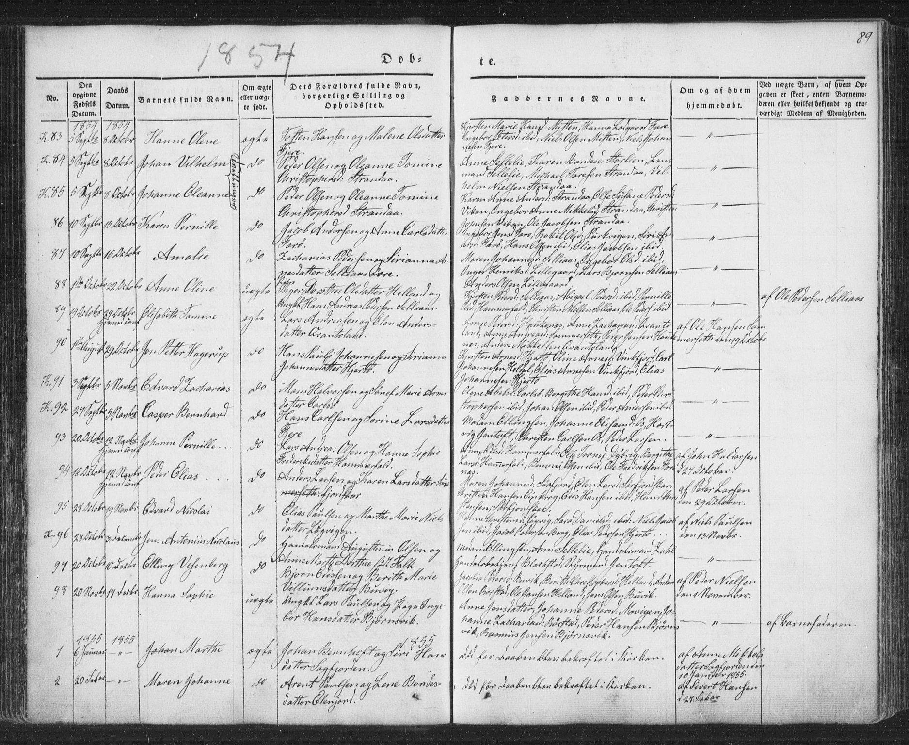 Ministerialprotokoller, klokkerbøker og fødselsregistre - Nordland, SAT/A-1459/853/L0769: Parish register (official) no. 853A08, 1836-1856, p. 89