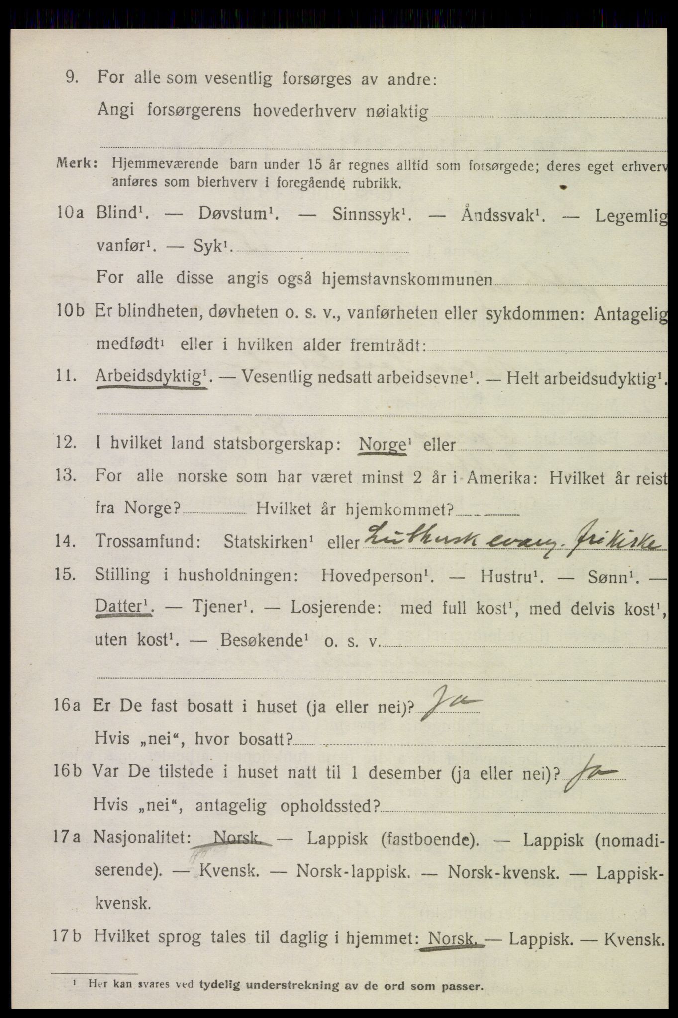 SAT, 1920 census for Ytterøy, 1920, p. 1302