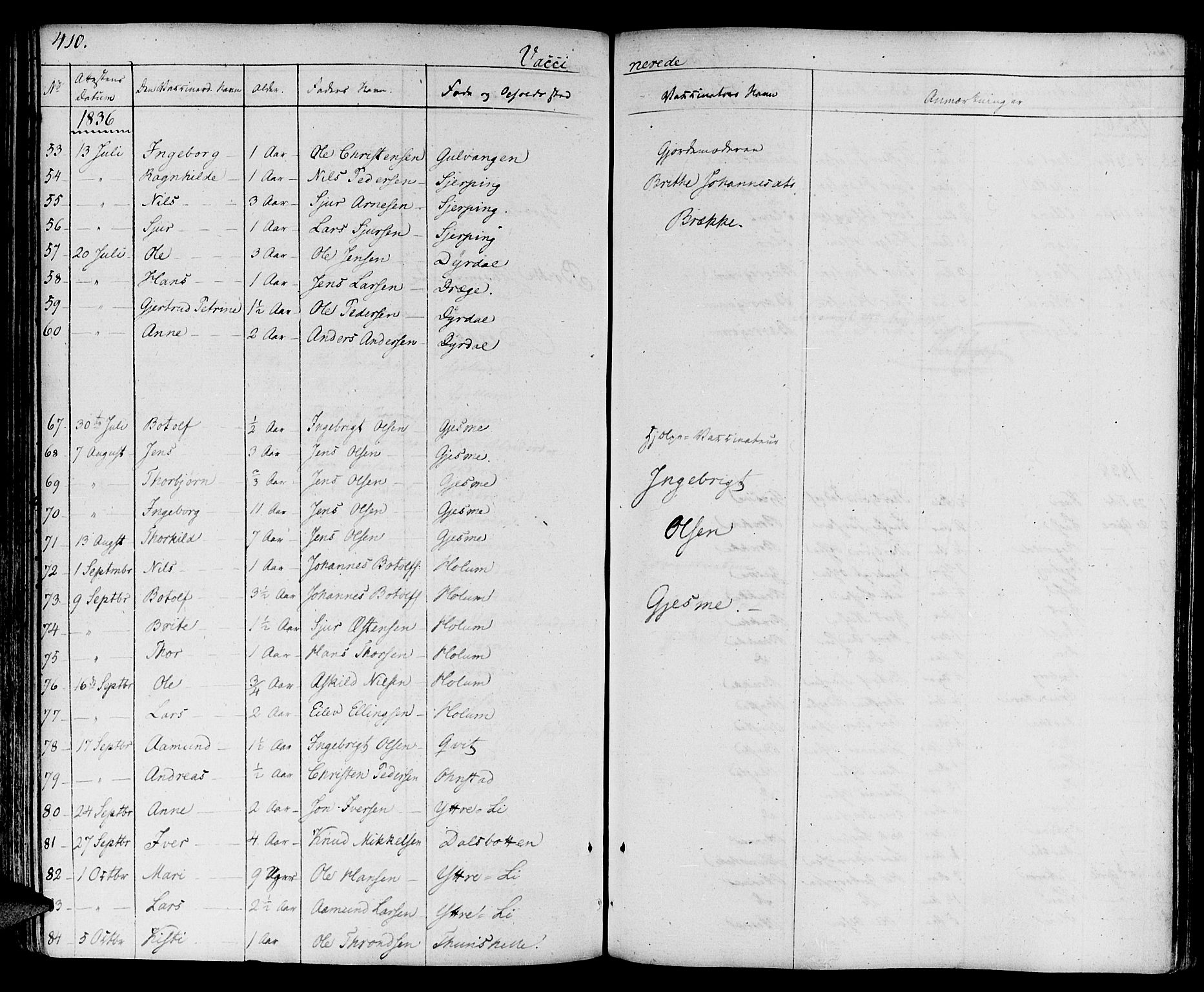Aurland sokneprestembete, SAB/A-99937/H/Ha/Haa/L0006: Parish register (official) no. A 6, 1821-1859, p. 410