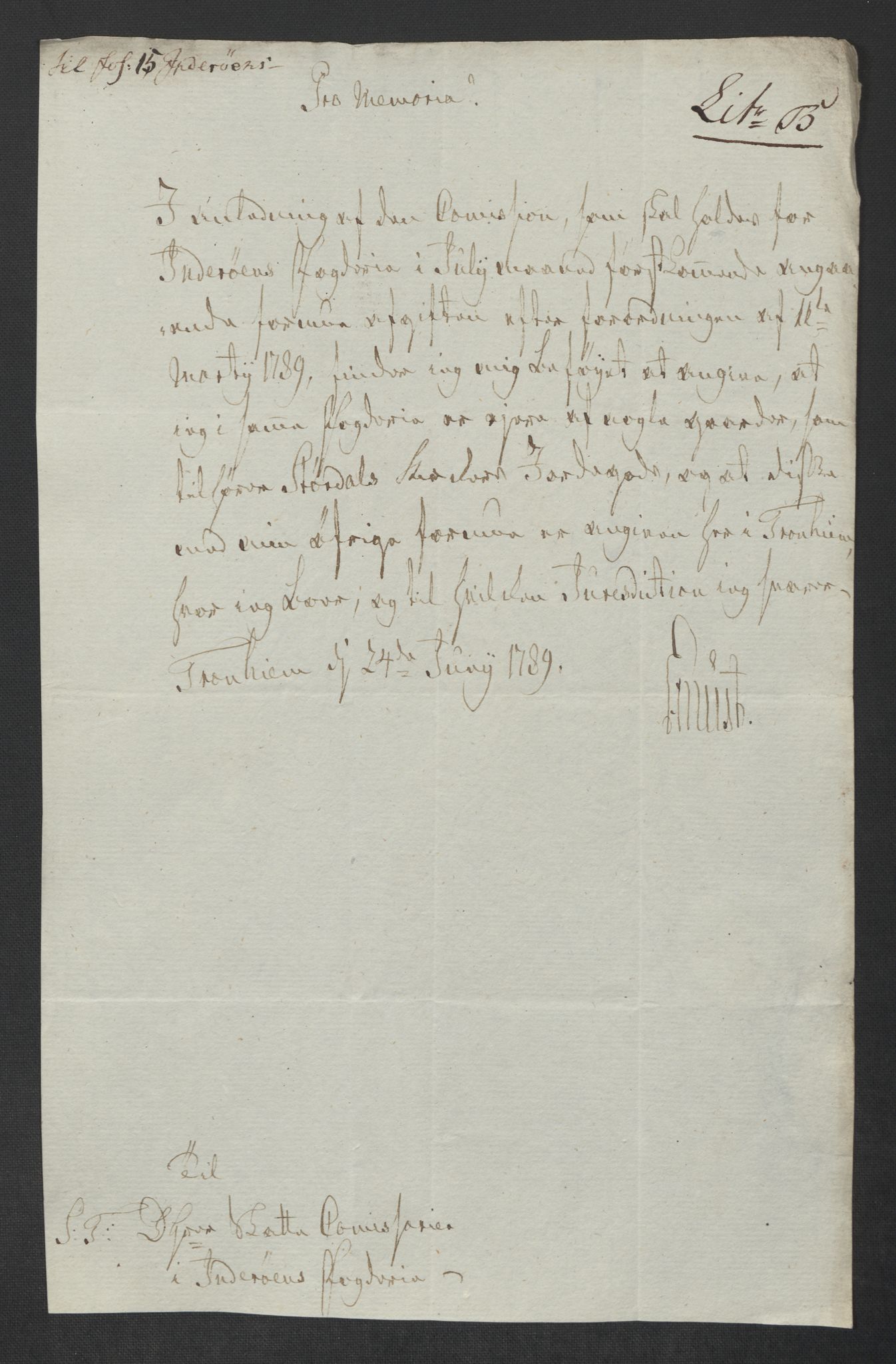 Rentekammeret inntil 1814, Reviderte regnskaper, Mindre regnskaper, AV/RA-EA-4068/Rf/Rfe/L0017: Inderøy fogderi, Jarlsberg grevskap, 1789, p. 9