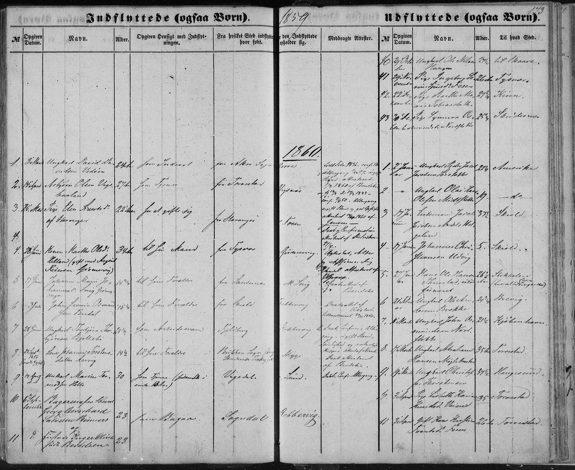 Avaldsnes sokneprestkontor, SAST/A -101851/H/Ha/Haa/L0010: Parish register (official) no. A 10, 1857-1876, p. 173